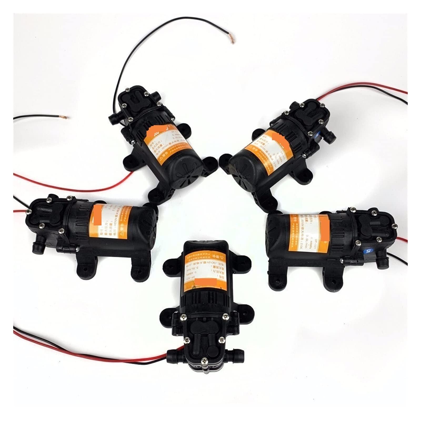 Trwały DC 12V 70PSI 3.5L/min czarny mikro wysokociśnieniowy membranowy zraszacz wody myjnia samochodowa 12 V rolnicza elektryczna pompa wodna