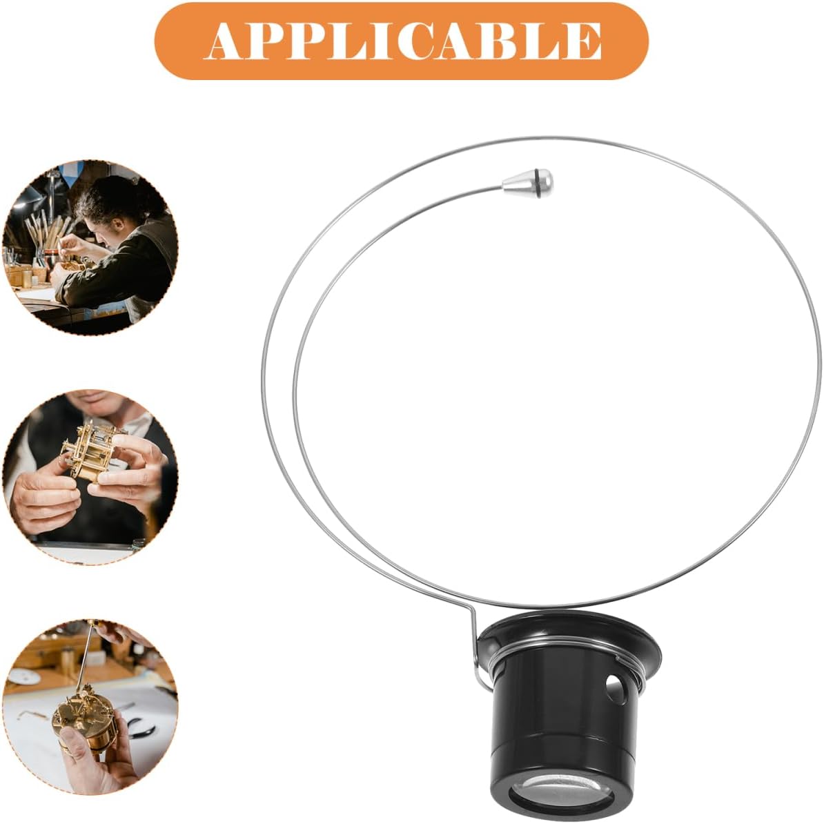 COLLBATH Watch Loupe Headband Magnifier 10X Eye Mask Magnifying Glass for Precision Watch Repair and Jewelry Work Hands-Free Design Compact Size