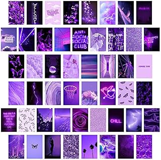 NA 50 Pcs Wall Collage Purple Aesthetic Picture Photo Collection Collage Pictures Wall Collage Kit for Bedroom