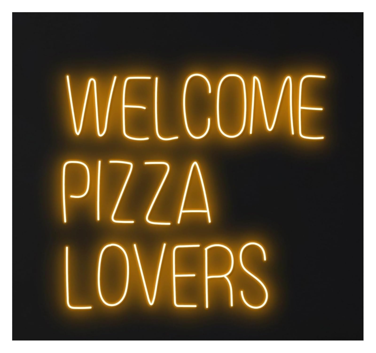 Glymzoi LED Neon Lamp Sign Lamp Welcome Pizza Lovers Neon Italy Restaurant Food Shop Decor Gameroom Bedroom 50cm