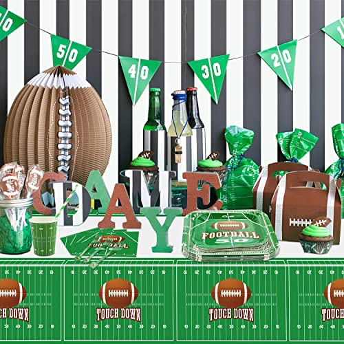 Hegbolke Football Theme Party Supplies Serve 40-162Pcs Plates Napkins Tablecloth Forks Set For Birthday Party Game Day Tailgate Football Party Decorations #TOP2