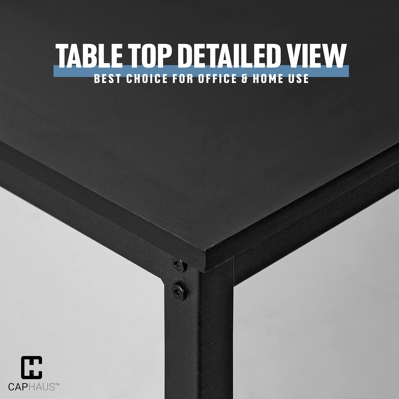 CAPHAUS 55 Inch Computer Desk, Home Office Desk, Modern Work Desk, Writing Desk for Small Space, Simple Desk for Home Use & Office, PC Table, Gaming Desk, Space-Saving Workstation, Black