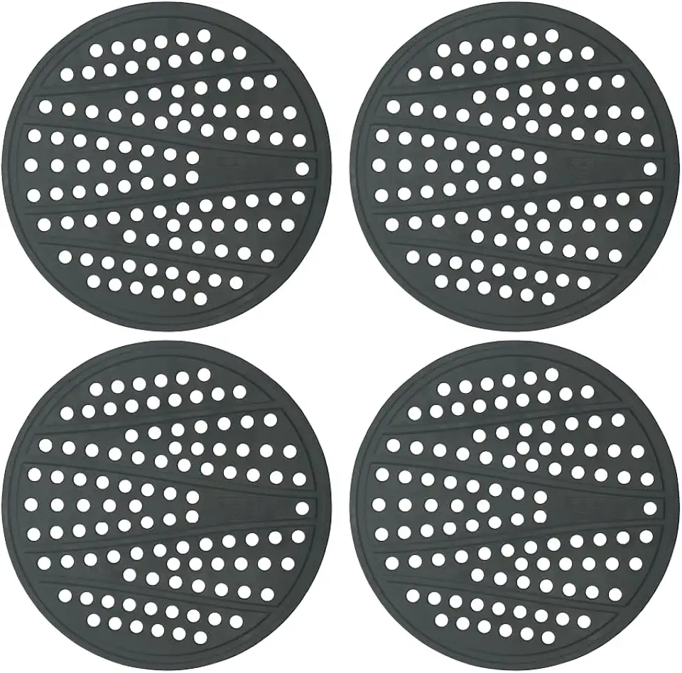 Kit 4 Tapete de Silicone Preto Fogão de Indução, Protetor contra Arranhões, Não derrete, Suporte para Panelas