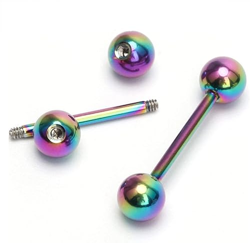 Miniatura 4 de MODRSA 14g 16g Nipple Rings Tongue Rings 14 Gauge Surgical Steel Nipple Bar Barbell 14mm 16mm 18mm Silver Rose Gold Black Tongue Piercing Jewelry