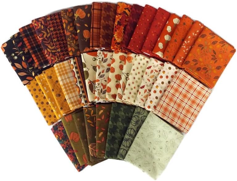 Fields Fabrics 10 Fat Quarters - Autumn Fall Fat Quarter Bundle Autumnal Nature Leaves Quality Quilters Cotton Fabrics M227.02