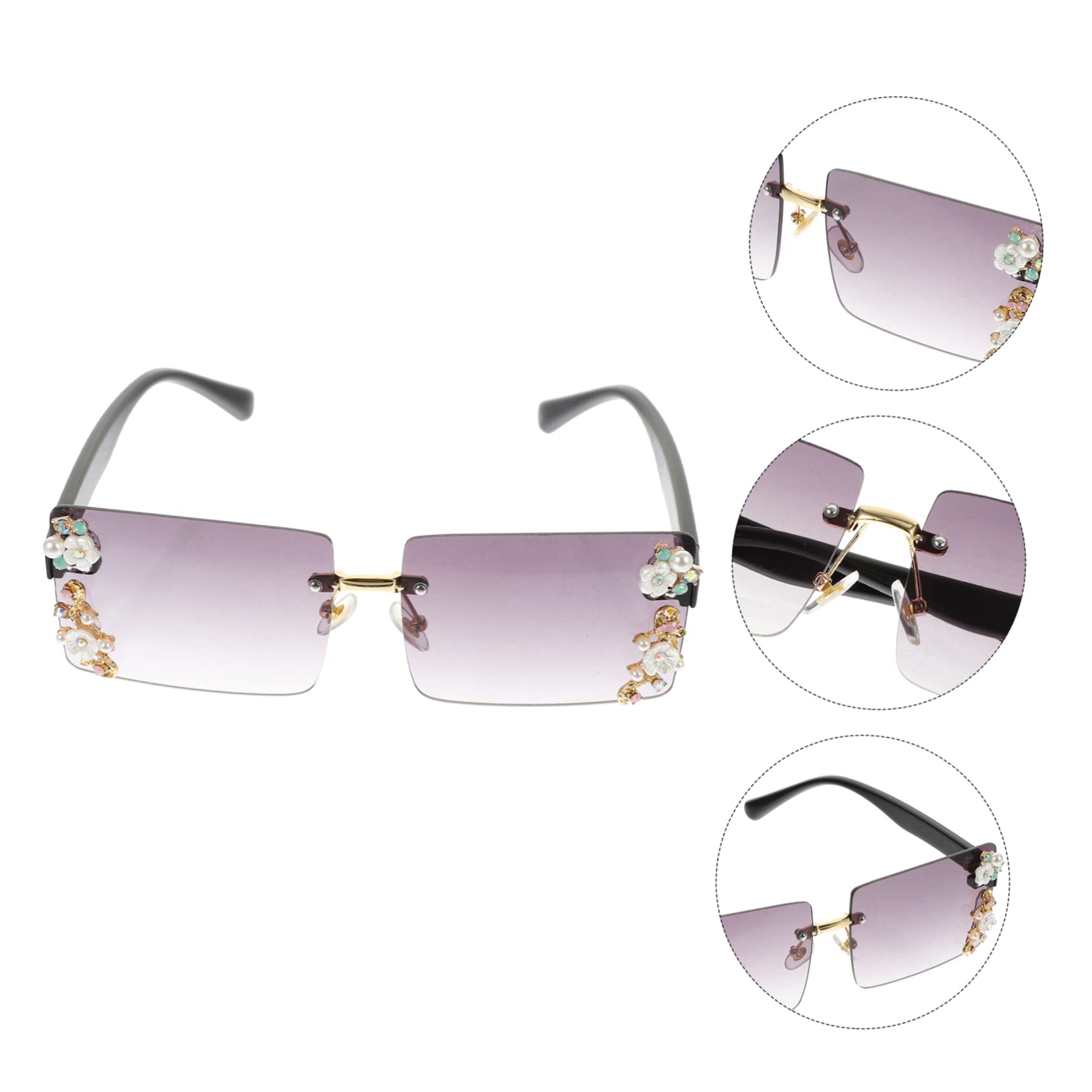 VALICLUD 5stücke Dekorative Sonnenbrille Mit Strass Für Damen Modisches Accessoire Für Partys Und Laufstege Mit Verlaufsglas Leicht Und Tragbar Uv-schutz Für Klare Sicht Im Sommer