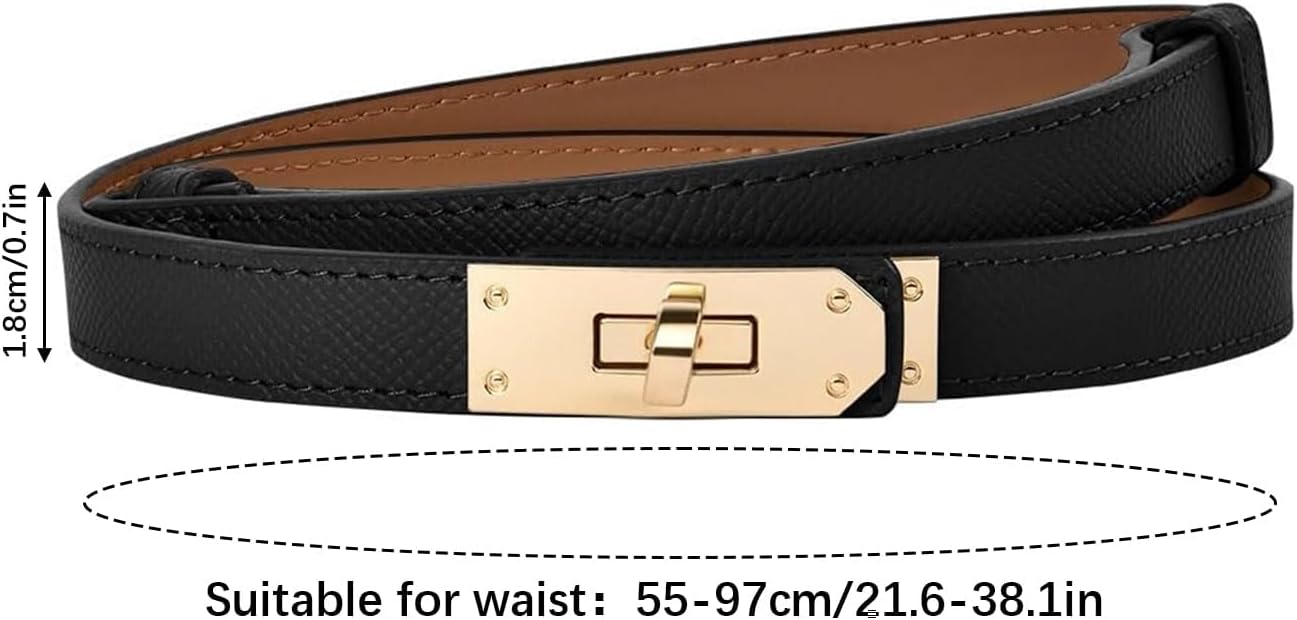 2PCS Adjustable Womens Belts for Jeans Dresses Slim Leather Stretch Belt Perfect Fit Everyday Casual Office Wear Comfortable Versatile - Image 2