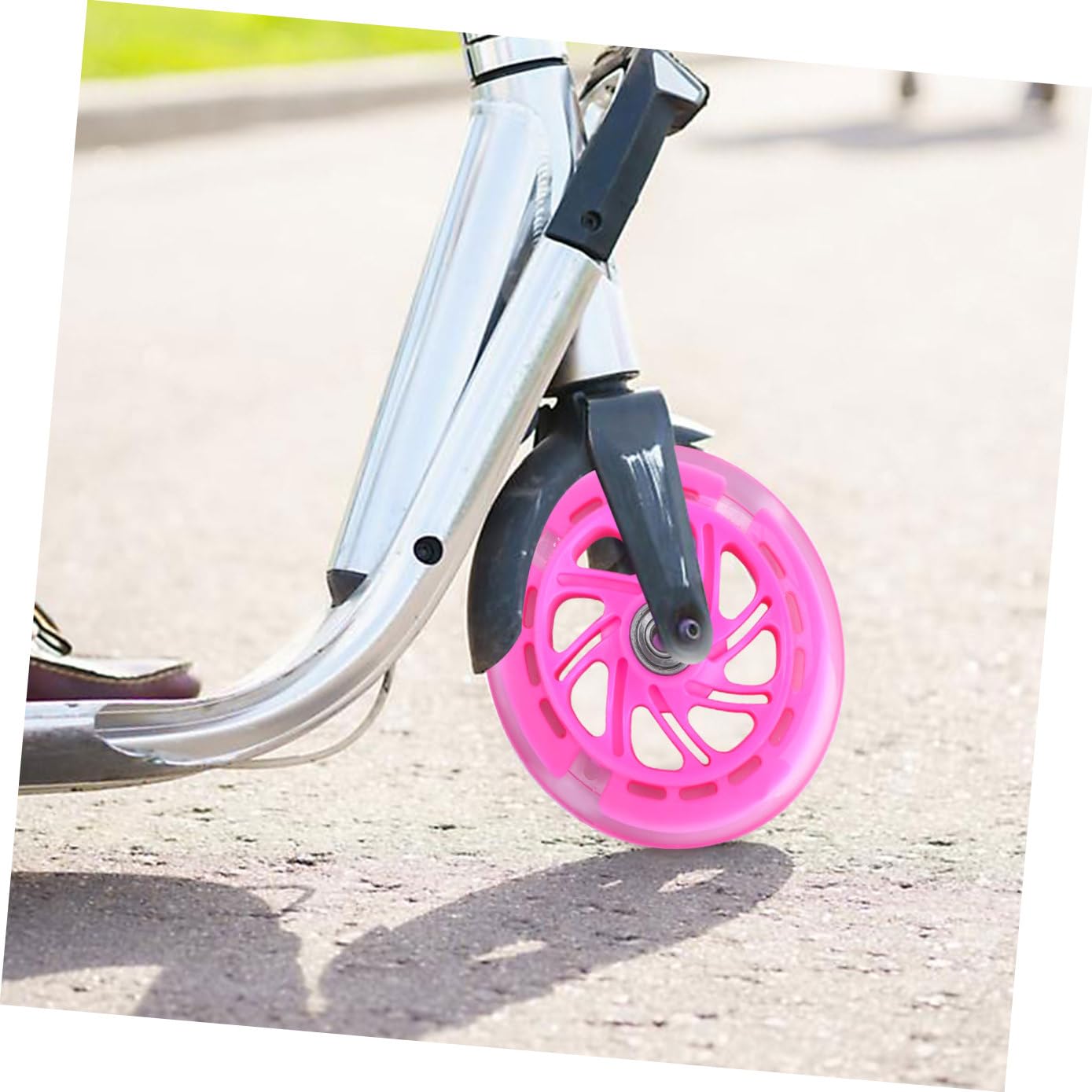 Zerodeko Ruedas de Repuesto para Scooter de Pu Iluminadas de Alta Elasticidad Buena Estabilidad y Larga Duración para Uso en Carreteras y Plazas, Paquete de 2 Piezas