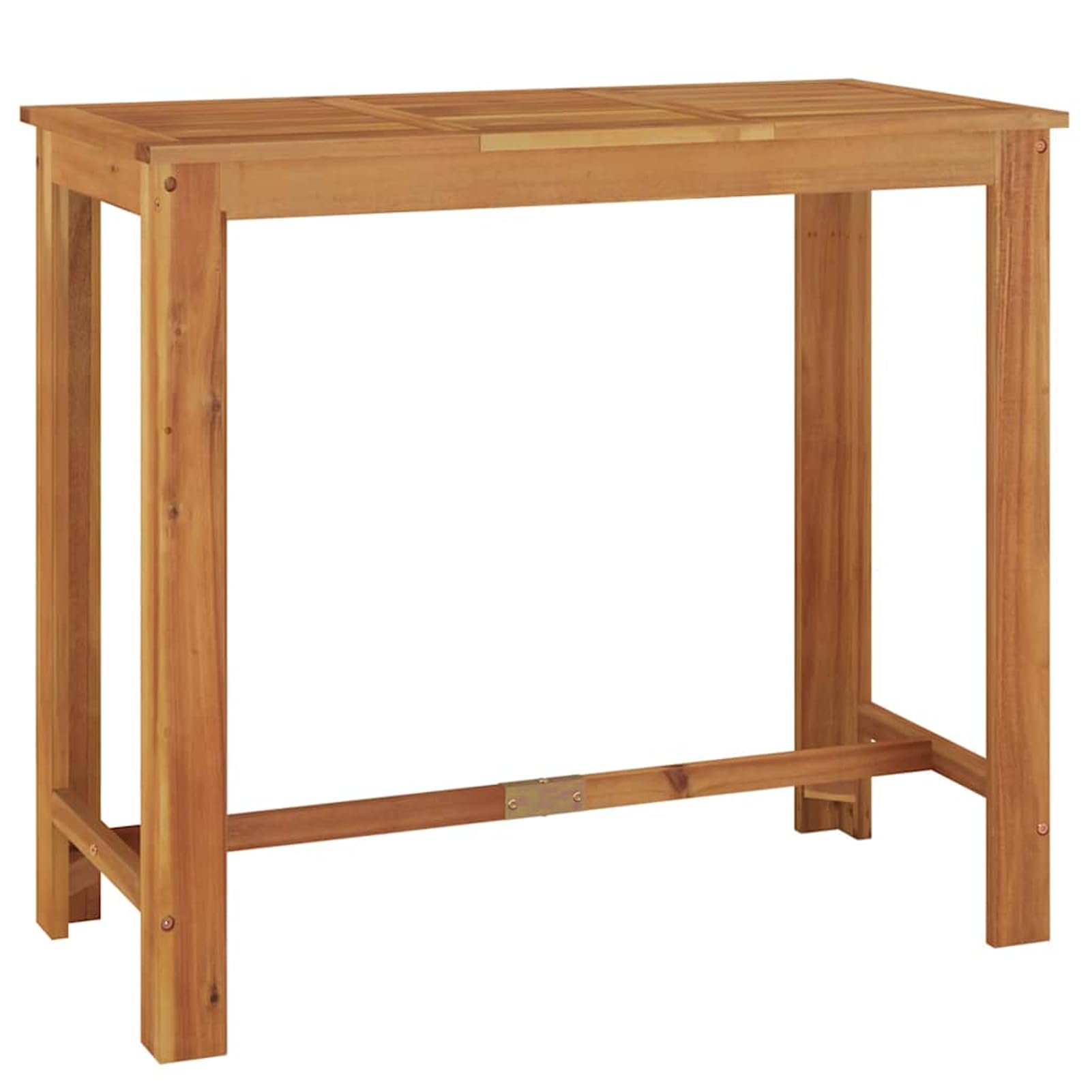 Gecheer Table de Bar Jardin en Bois d'Acacia | Design Polyvalent & Facile à Nettoyer | 120x60x105 cm