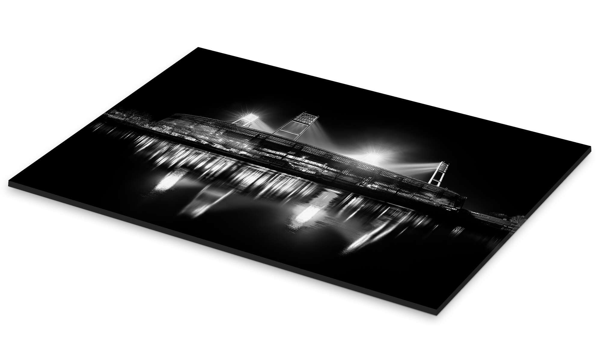 Posterlounge Bremer Stadion schwarz/weiß Acrylglasbild | 60 x 40 cm von Tanja Arnold Photography Schwarz Wandbilder Wanddeko