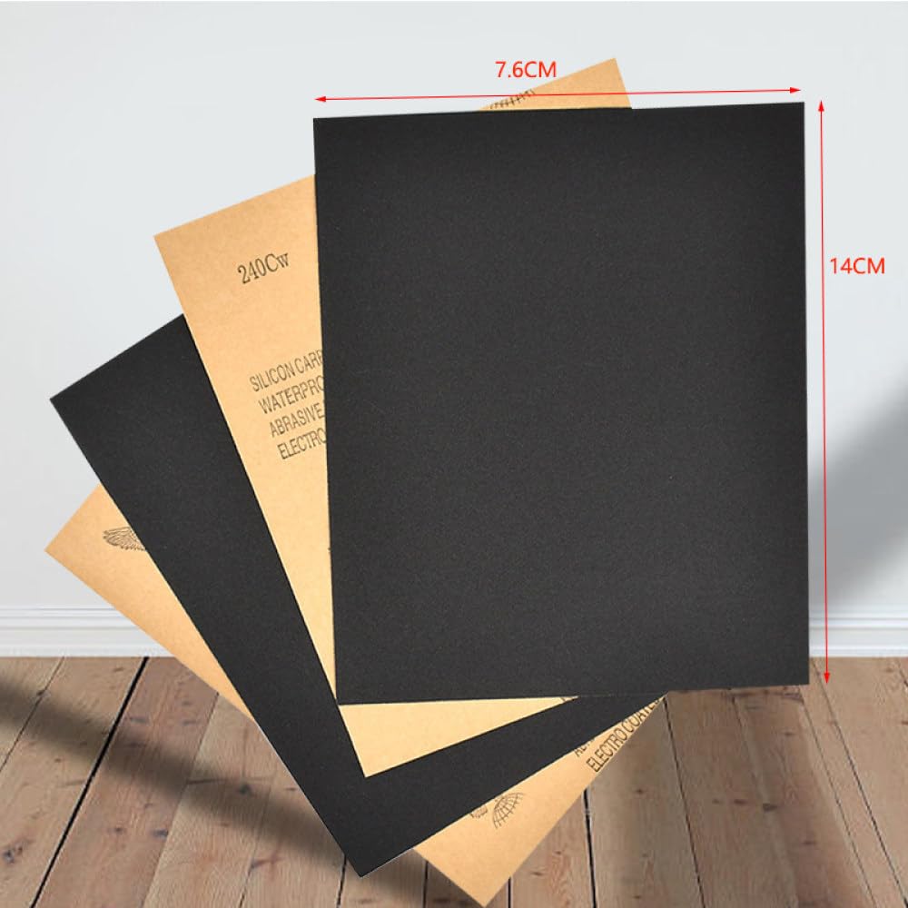 12 pezzi/set carta vetrata 400/600/3000/800/1000/1200/1500/2000 carta vetrata a grana acqua/carta abrasiva a secco strumenti abrasivi, grana 220, 12 pezzi