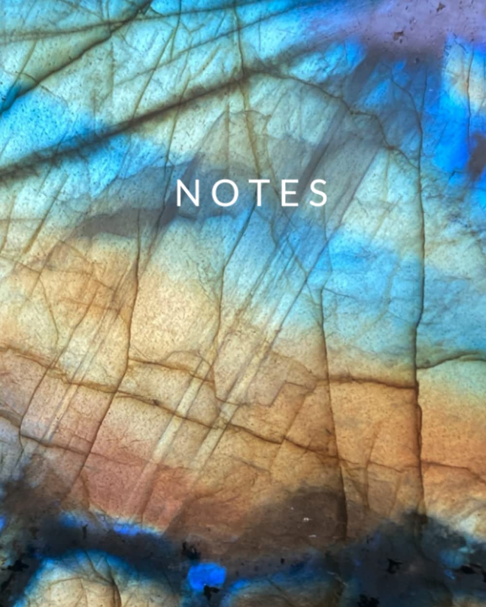 Labradorite Gemstone Crystal Notebook Gift Journal: Labradorite Gem Themed Blank Writing Notebook Journal 8x10 inches 80 pages
