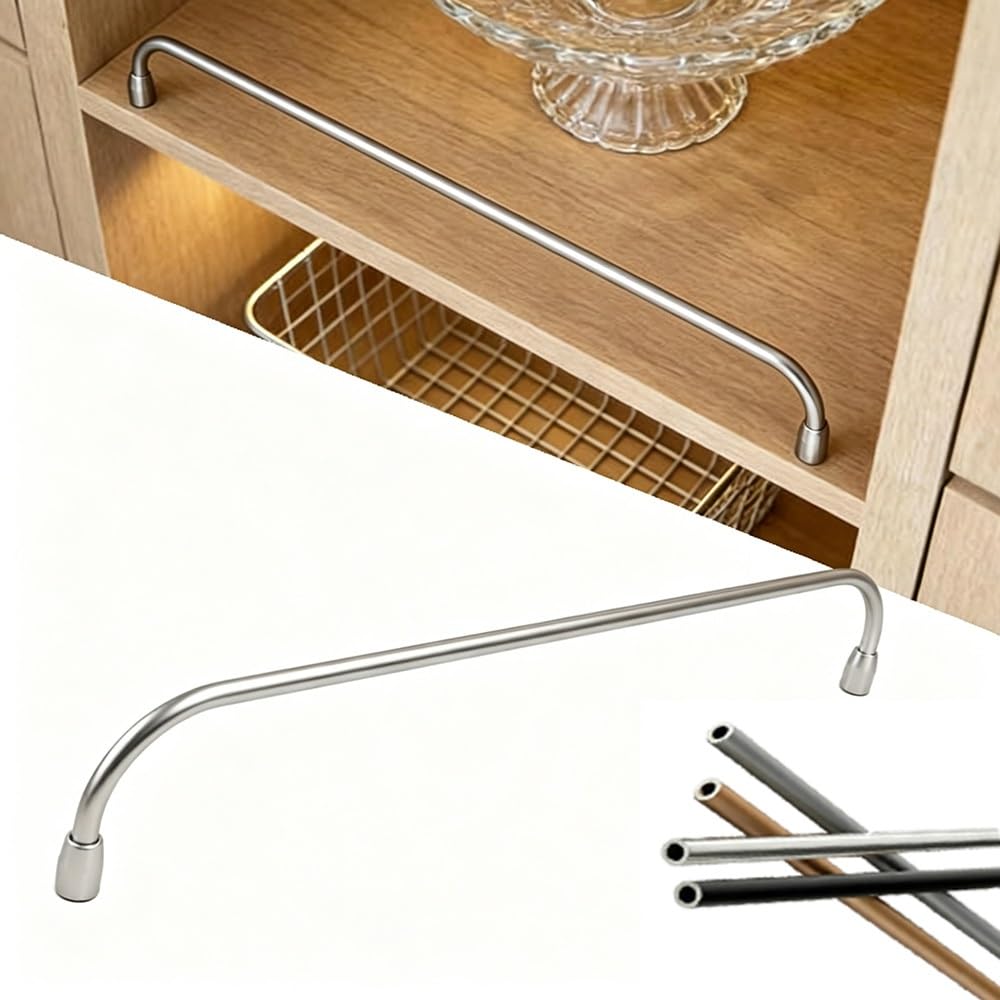 SVBVRFEEW Shelving Decorative Railing Decorative Safety Fence Aluminum Shelf Railing Gallery Rails for Wine Cabinet Round Tube Shelf Guard Rail(Silver,22in/55.9cm)