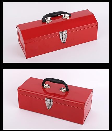 Miniatura 6 de Caja de herramientas portátil de metal rojo para estilos de techo de cadera, organizadores de herramientas para reparación mecánica, almacenamiento