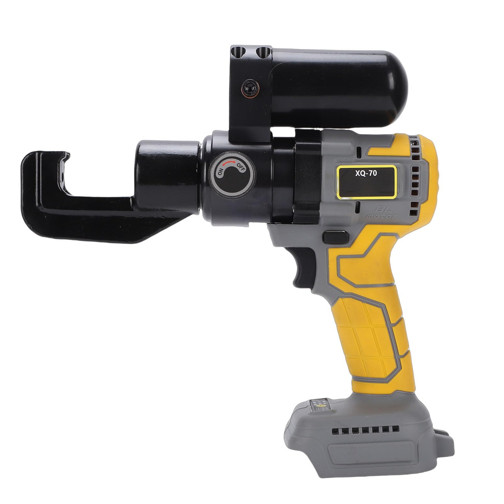 Haofy Electric Hydraulic Crimping Tool, 12Ton Type Crimper with 360° Rotatable Jaw and Upgraded Rubber Grip for Copper and Aluminum Wire Crimping