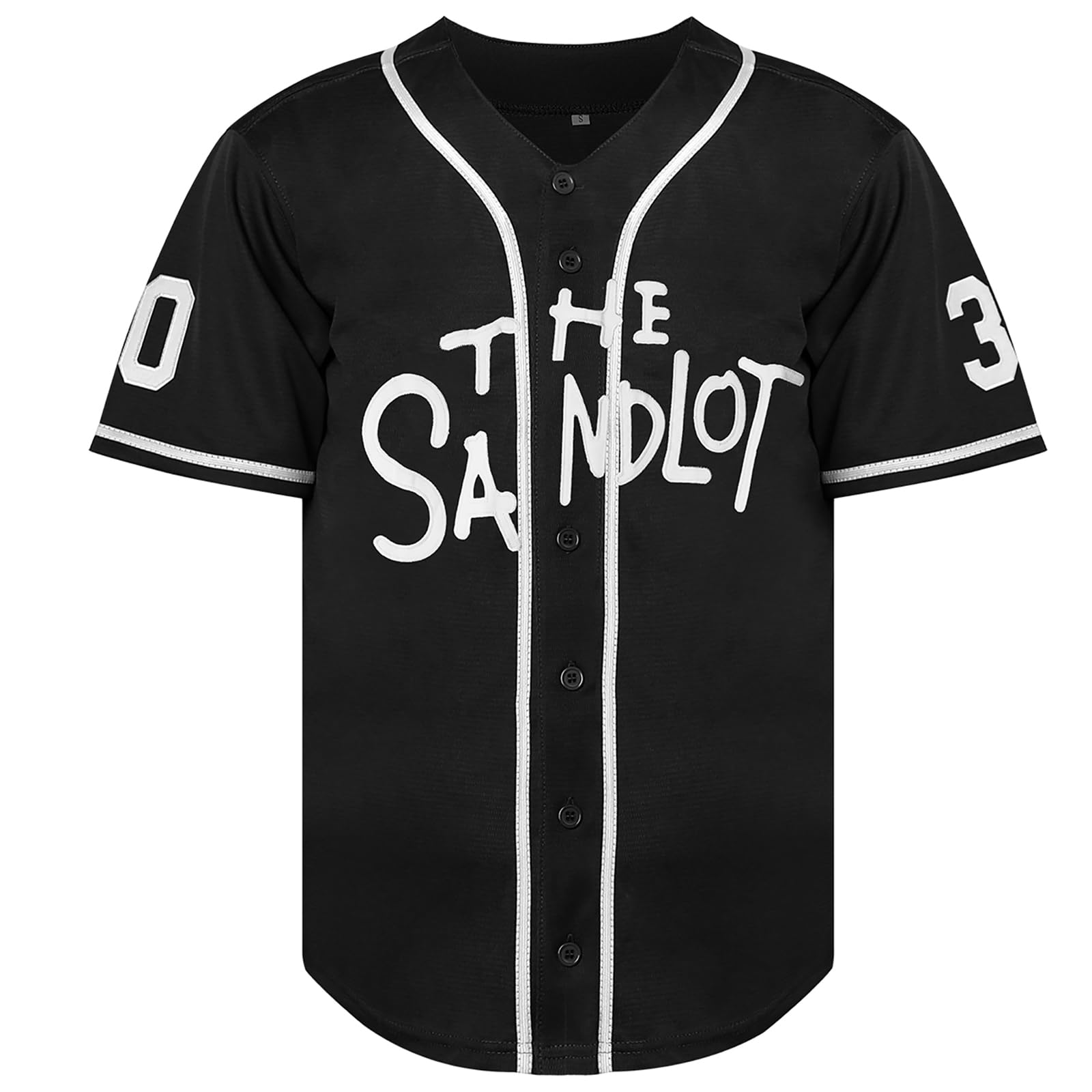 The Sandlot Benny The Jet Rodriguez Michael Squints Palledorous Alan Yeah-Yeah McClennan Bel Air 3D Print Baseball Jersey (Small, 30-Black)