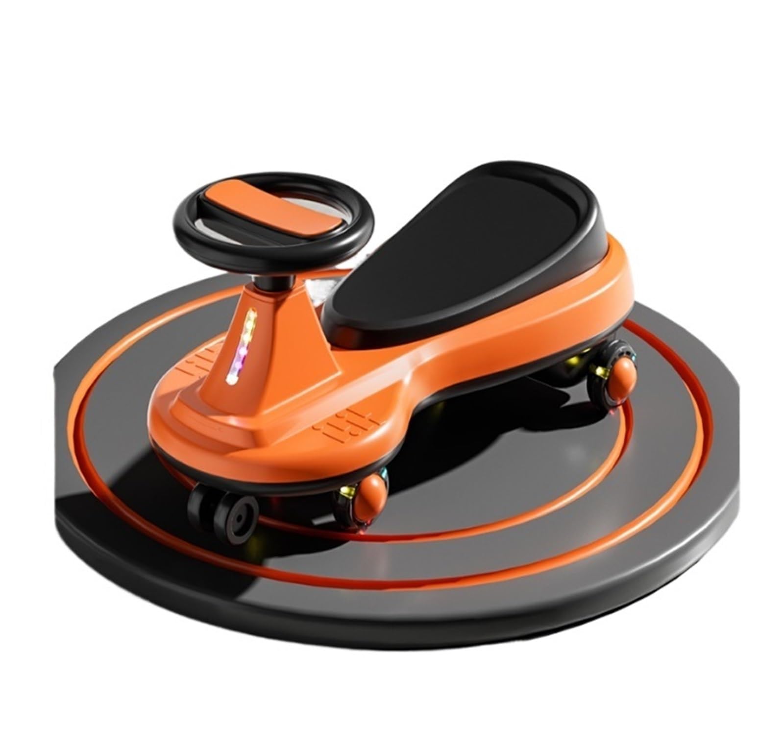 Samochód na biegunach, Wiggle Car Huśtawka dla dzieci Zabawka do jeżdżenia Świecące koła Anti-Rollover Cars chłopców Dziewczęta 3 lata i więcej(Orange)