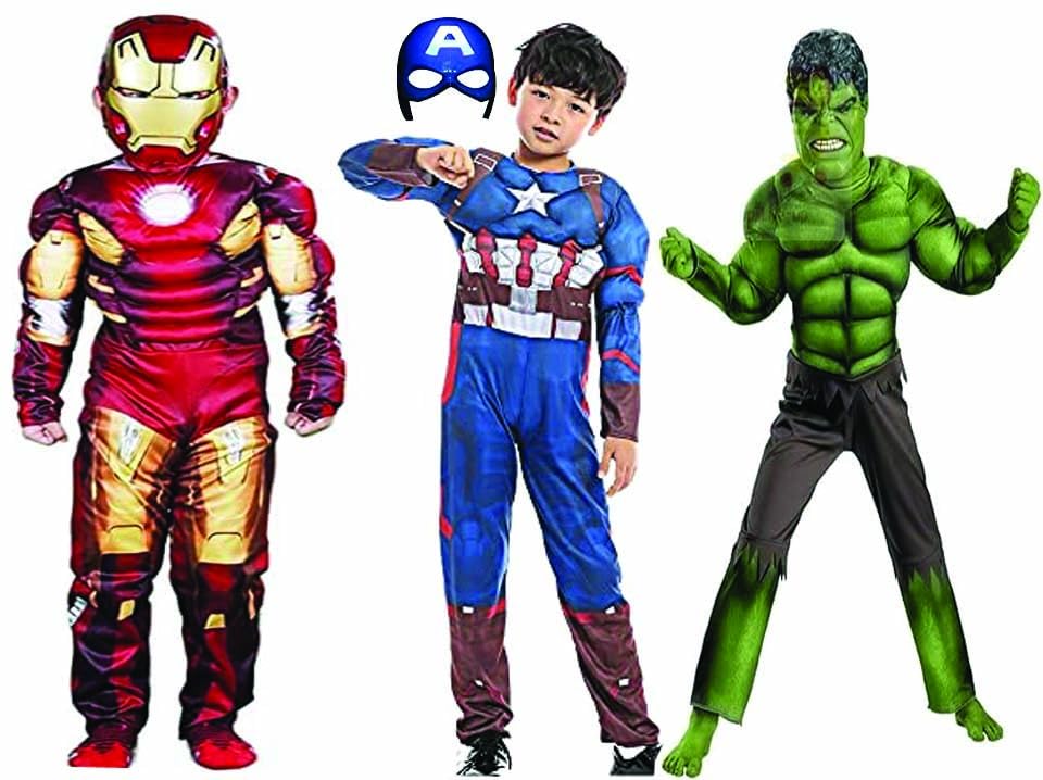 Modernaz Ironman Dress For Kids | Captain America Dress With Hulk Dress Superhero (Combo 3 Pack) With Plastic Mask, School Annual Function Theme Party Fancy Dress (3-4 Years) - Multicolor (B0C78KJ8LL) Amazon Price History, Amazon Price Tracker