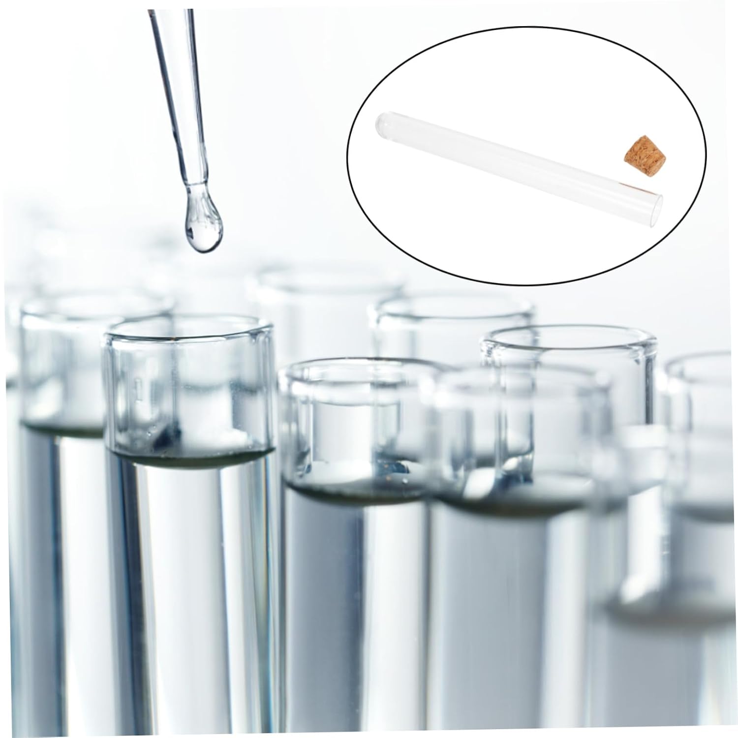 100pcs Clear Plastic Test Tubes with Cork Stoppers Solid Storage for Scientific Experiments Versatile and Sturdy Laboratory Test Tubes for Sample Collection and Transportation