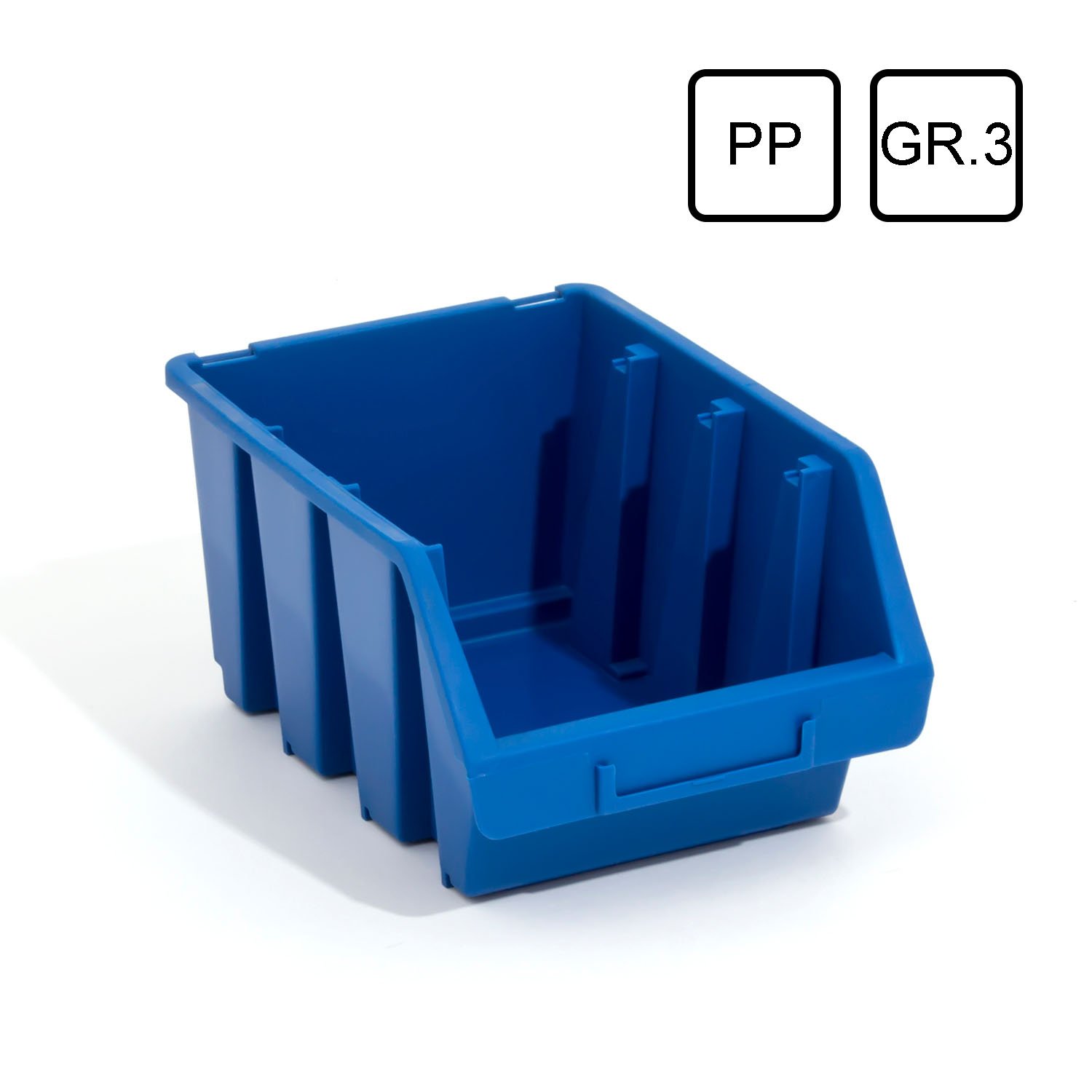 Lot de 10 boites de rangement bacs a bec en bleu ERGO-Box taille 3
