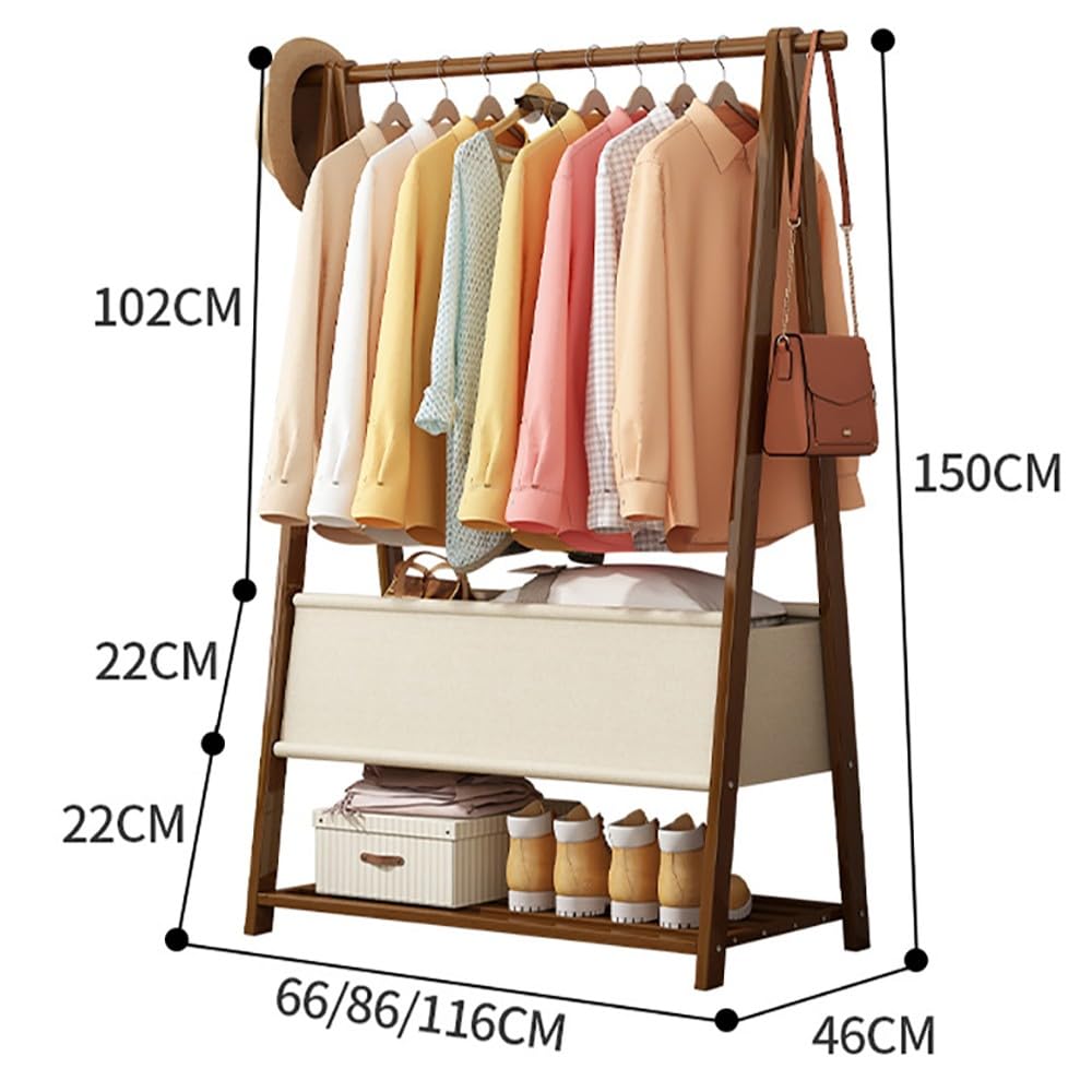 Faltbarer Garderobenständer mit Haken für Wohnzimmer, Schlafzimmer, Flur, freistehend, einfach zu montieren, 66 cm/86 cm/116 cm