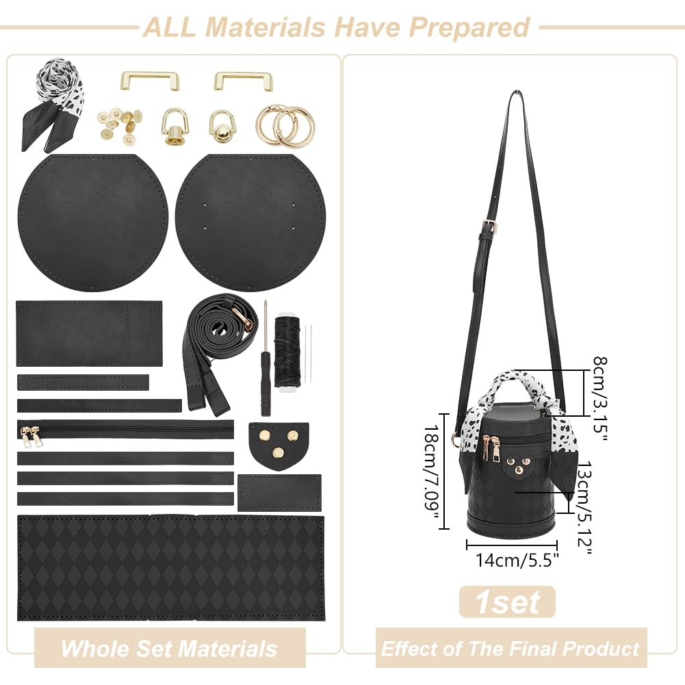 WADORN DIY Umhängetaschen-Nähset - PU Leder Handtasche Selbst Machen