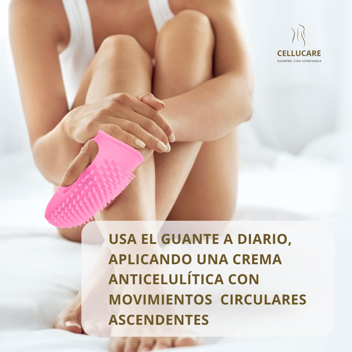 Guante Anticelulítico de Silicona Médica | Doble Cara con Relieves | Masaje Corporal Reafirmante | Mejora Absorción de Cremas y Aceites | Método CelluSkin 360°, Rosa