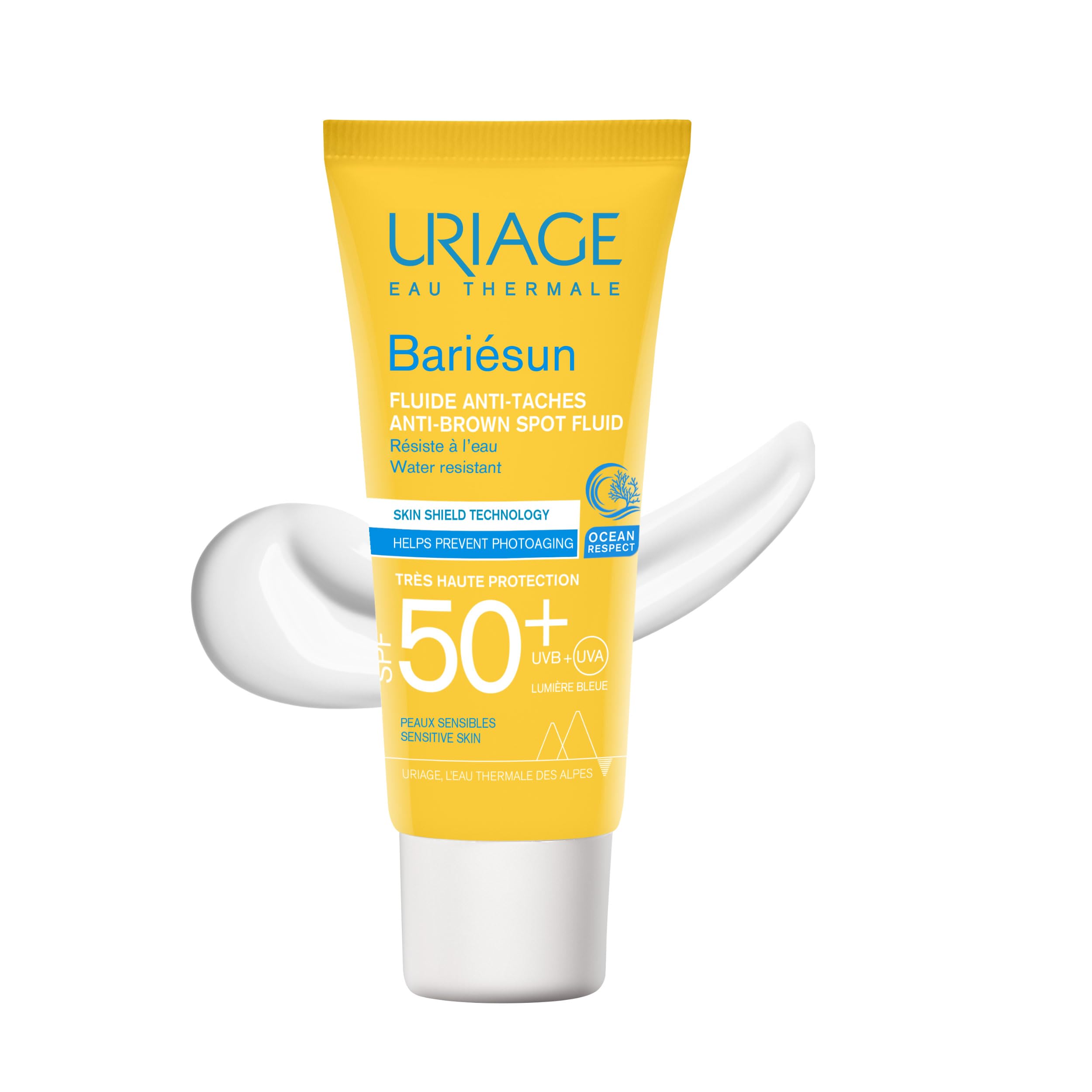 Uriage, Bariésun Anti-Brown Spot Fluid Skin Shield Technology SPF50+ 40ml, For Sensitive Skin, Daily Sunscreen Application