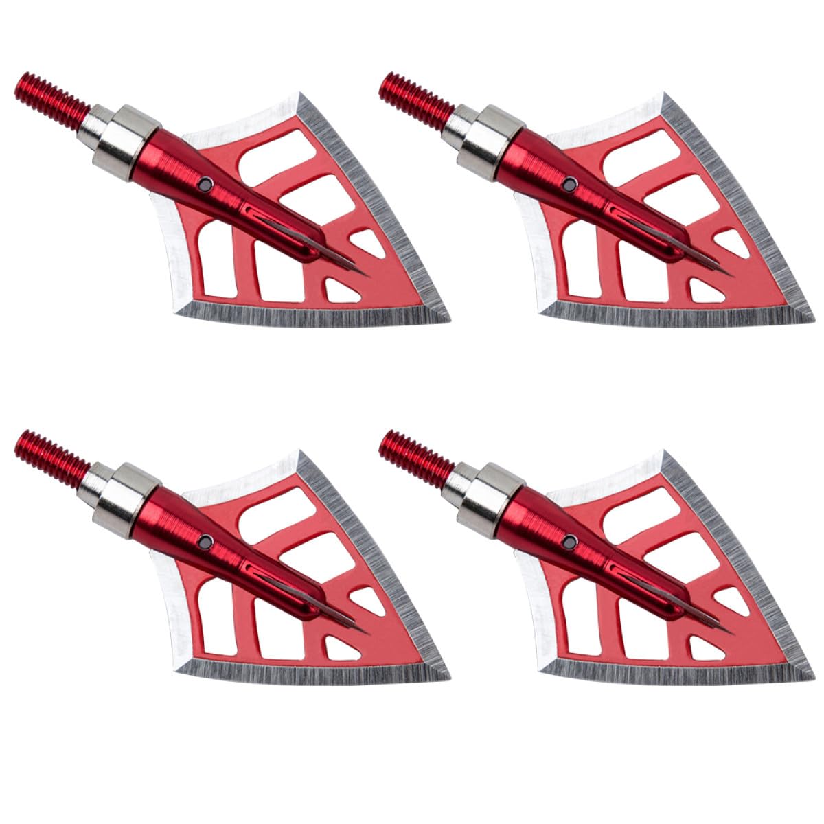 Puntas de Flecha para 4 Unidades Acero Inoxidable Rosca Fija Compatibles Flechas de Fibra de Vidrio y Carbono para Recurvo y Compuesto Color Rojo Alta Precisión y Resistencia