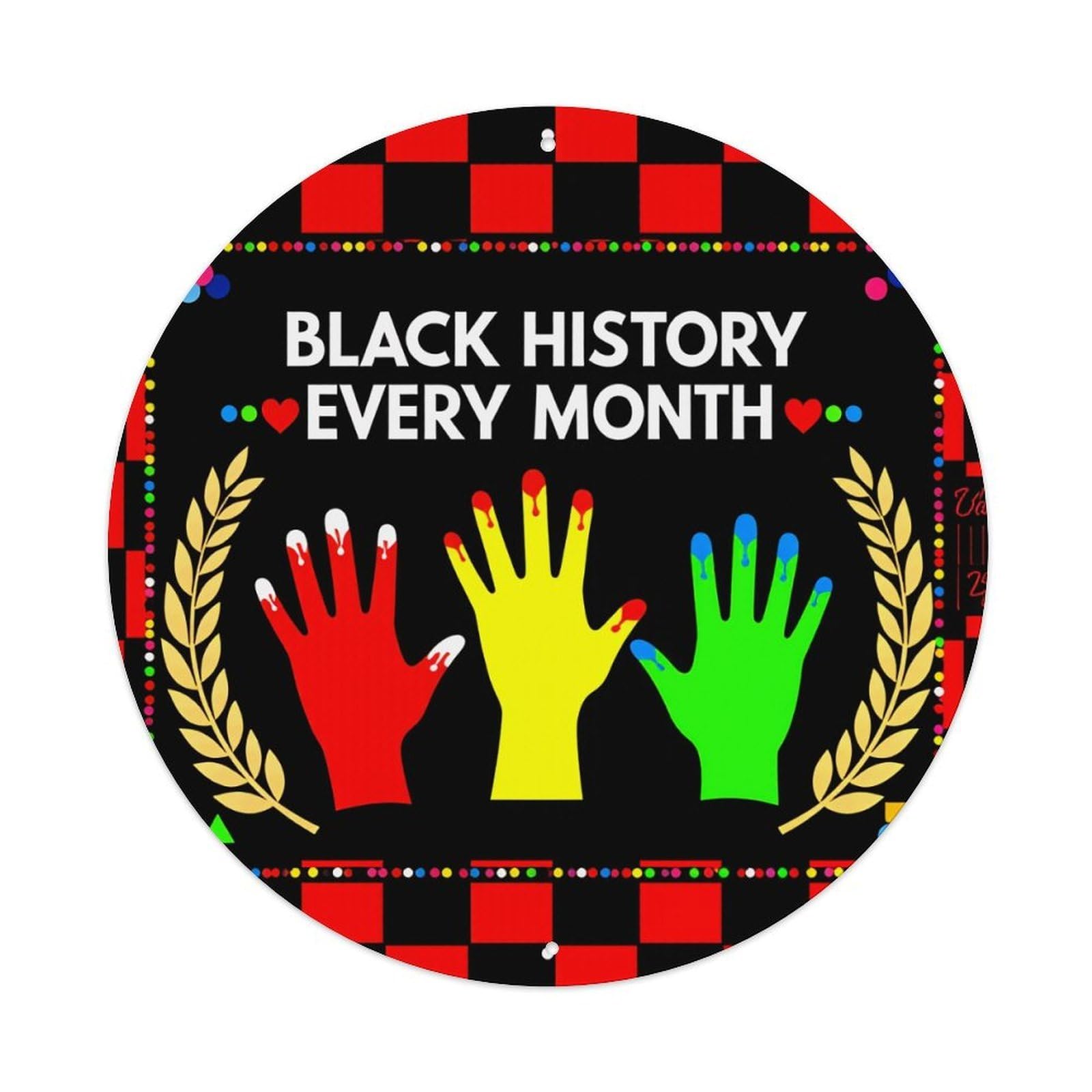 Jdfenggu Vintage Black History Every Month Hands Retro Metal Tin Sign, Metal Poster For Bar, Home, Man Cave, Kitchen, Laundry Room Art Decor 8X8 Inch