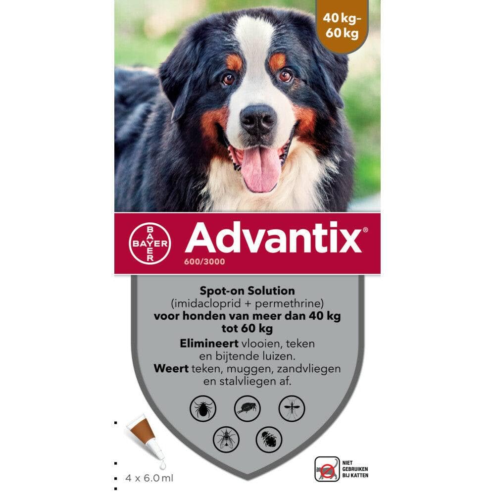 Advantix - Pipetta antiparassitaria per cani molto grandi, 40 – 60 kg, 4 pipette
