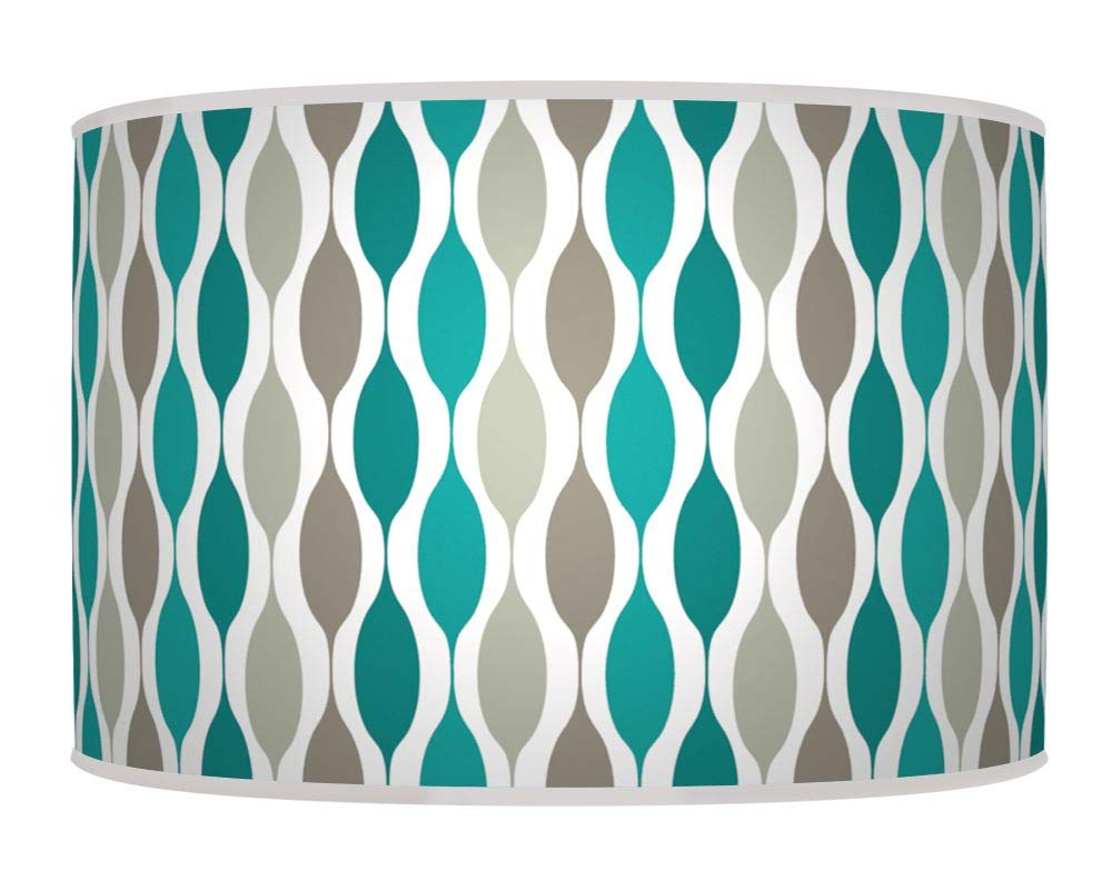 New Geometric Lampshade Teal Turquoise Grey Ceiling Light Drum Handmade Lamp Shade Floor Table or Ceiling Pendant Light Shade dz63 (45cm(18")