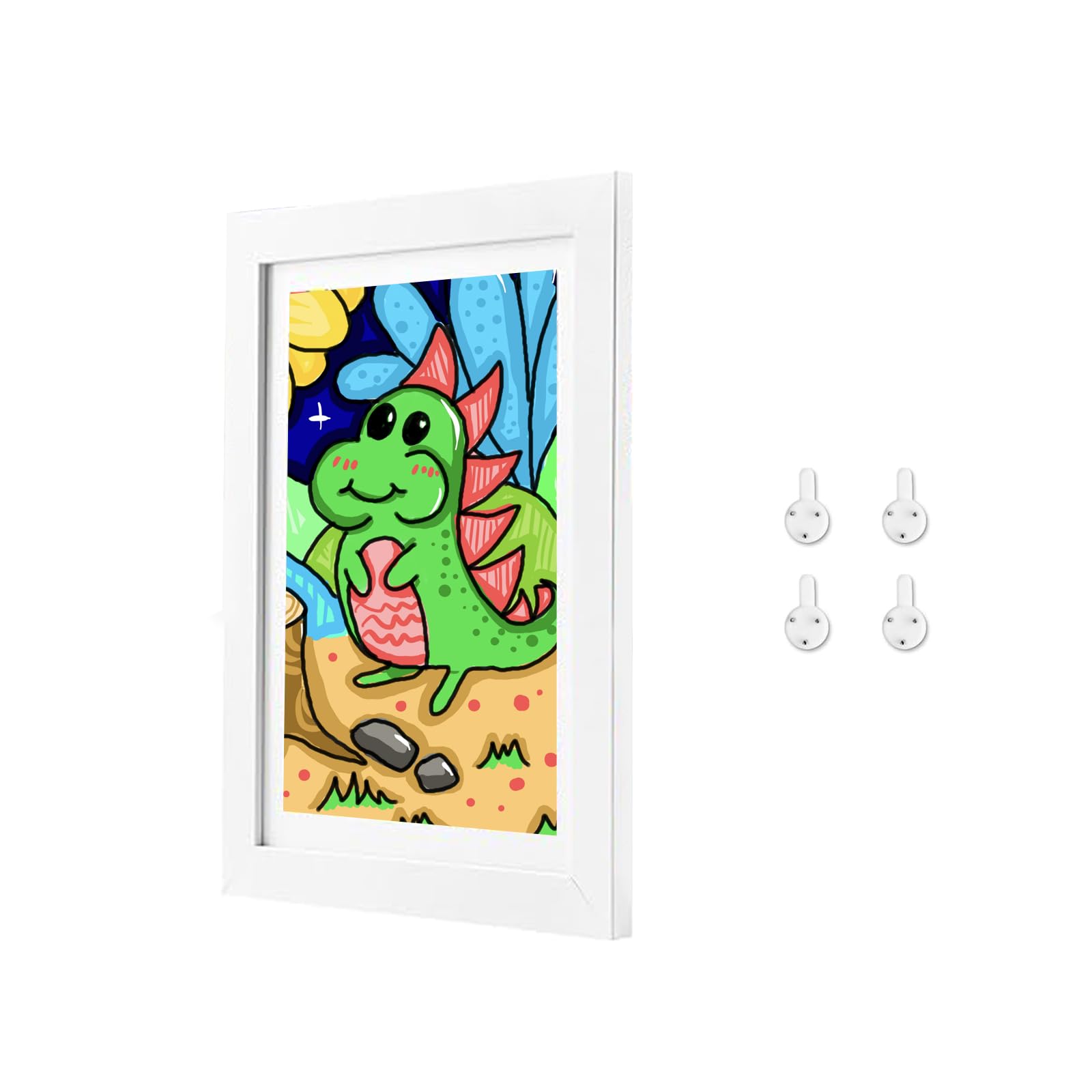 Cadre photo en bois pour enfants - Format A3-1,49 x 32 cm - Ouverture avant - Plusieurs photos d'enfants - Cadre photo artistique - Placer sur la photo - Blanc