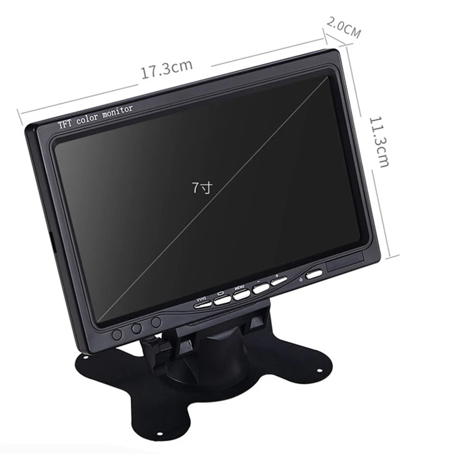 1024 x 600 Resolution 7 Inch Small LCD Car Monitor With Input for CCTV/PC
