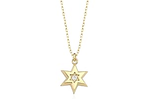 THEA Diamond Star of David Pendant Necklace | 14K Gold Plated Jewish Hanukkah Jewelry
