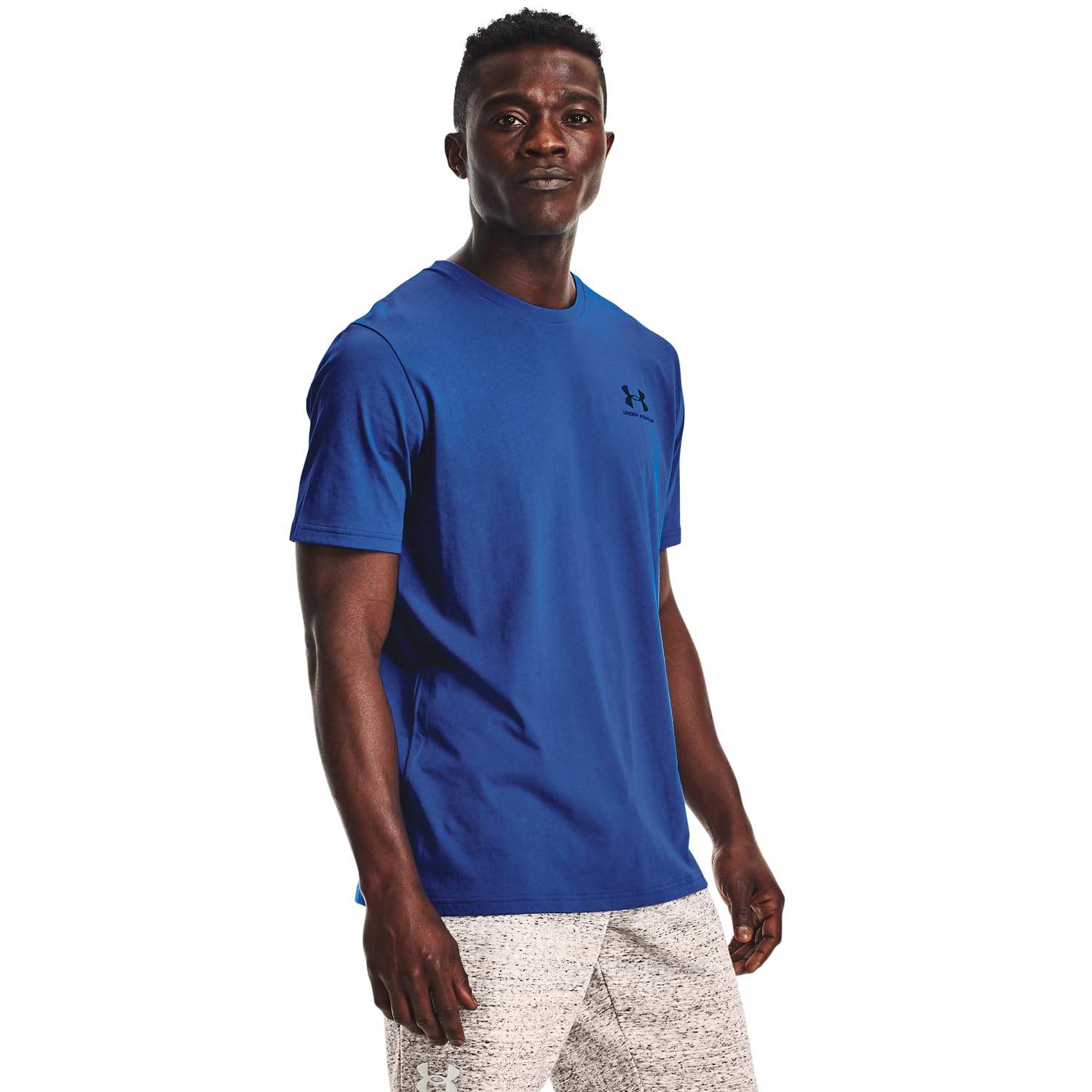 Under Armour Men's Sportstyle Left Chest Short Sleeve Tech Blue/Black X-Small