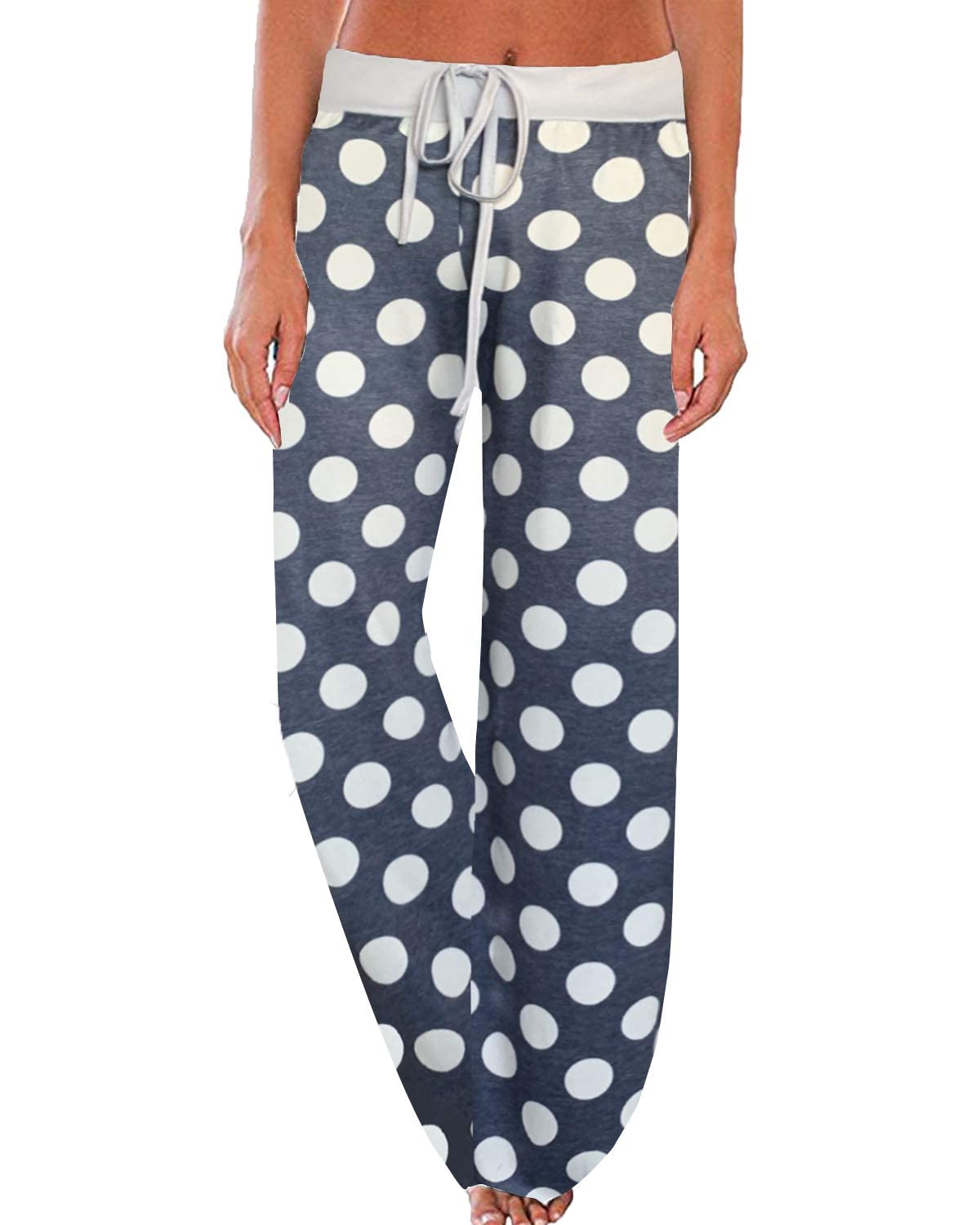 NEWCOSPLAY Women's Comfy Pajama Drawstring Wide Leg Pants