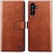 Produktbild SUANPOT [RFID Schutz für Samsung Galaxy A14 5G Hülle PU Leder Handyhülle Lederhülle Klapphülle Kartenfach Flip Cover für Samsung A14 Handy hülle Leather Wallet Phone Case Hellbraun