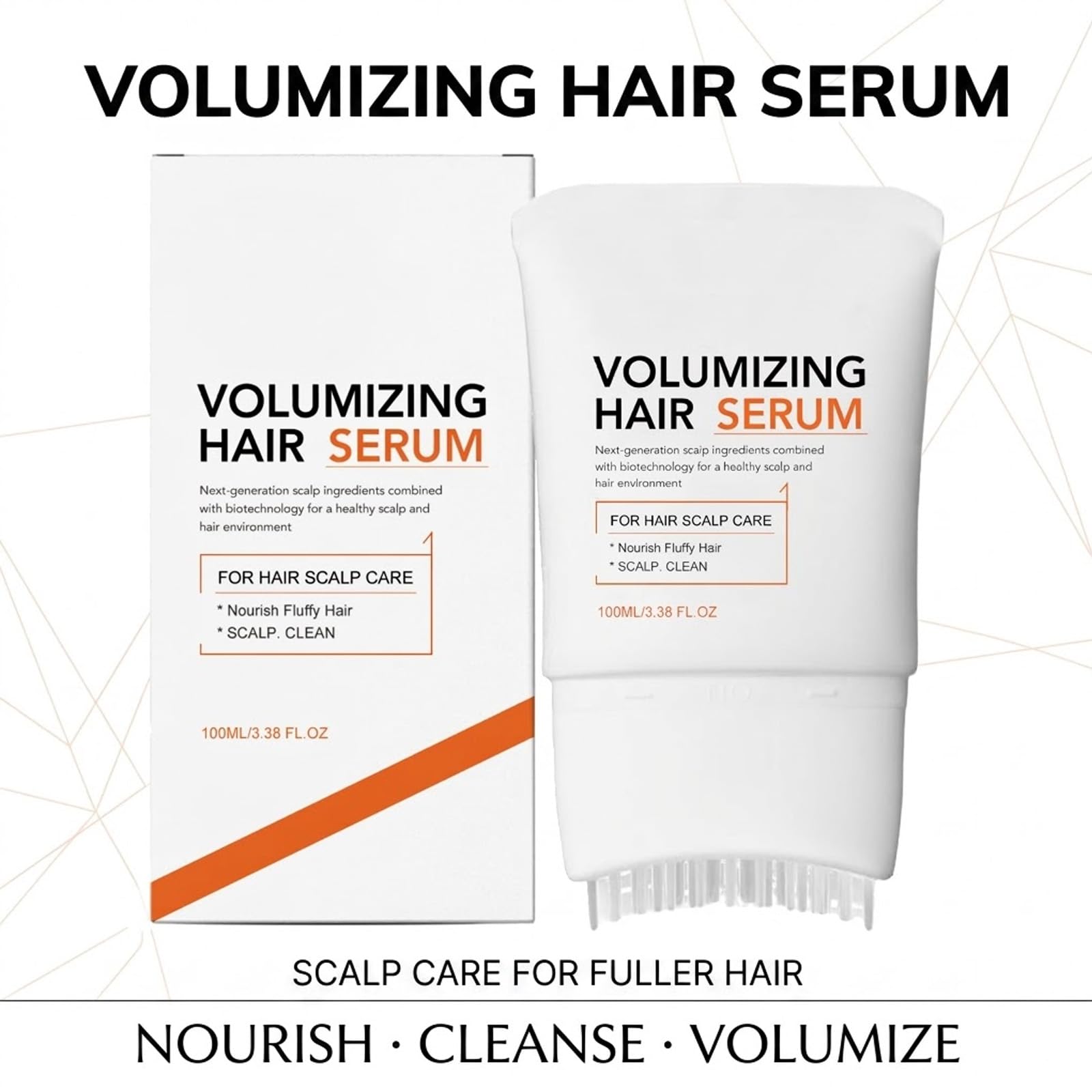 Serum na porost włosów z silikonową głowicą szczotki, serum zagęszczające włosy, rewitalizujący olejek do skóry głowy ze zintegrowaną szczotką, odżywczy olejek do skóry głowy do przerzedzania włosów