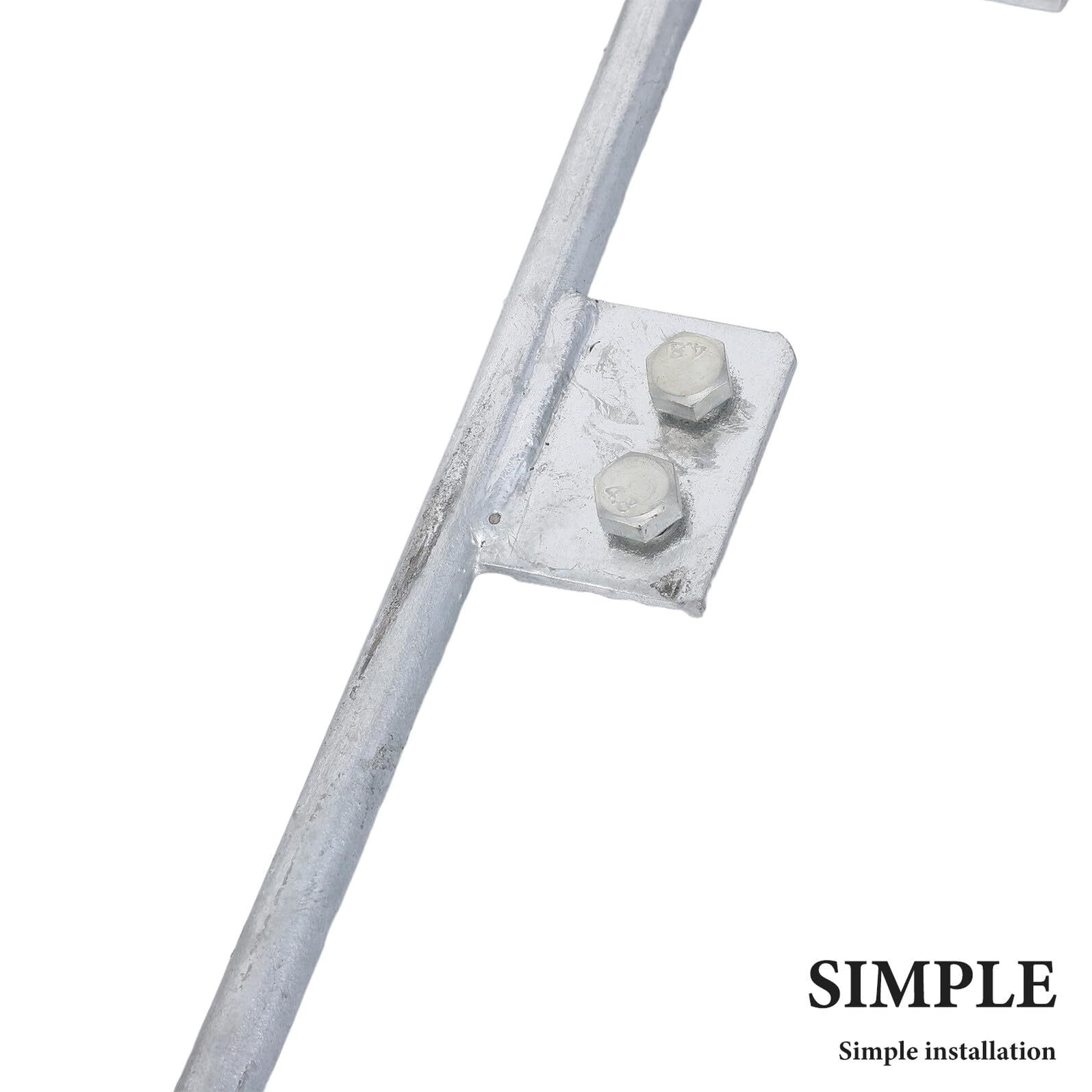Gadpiparty Picchetto di Messa a Terra Zincato a T 12X500Mm Set 2 Pezzi Perno Portatile in Ferro Doppio Foro per Recinzioni Elettriche Protezione Sovratensioni Uso Esterno Domestico e