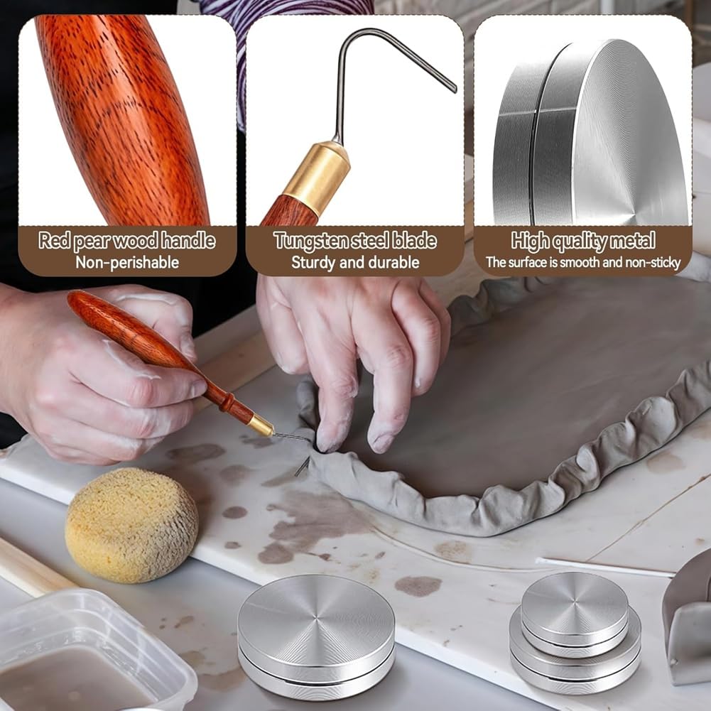 Pottery Trimming Tool Kit, narzędzia wolframowe w kształcie litery L + narzędzie do trymowania (30 mm/38 mm/45 mm) dla artystów ceramiki