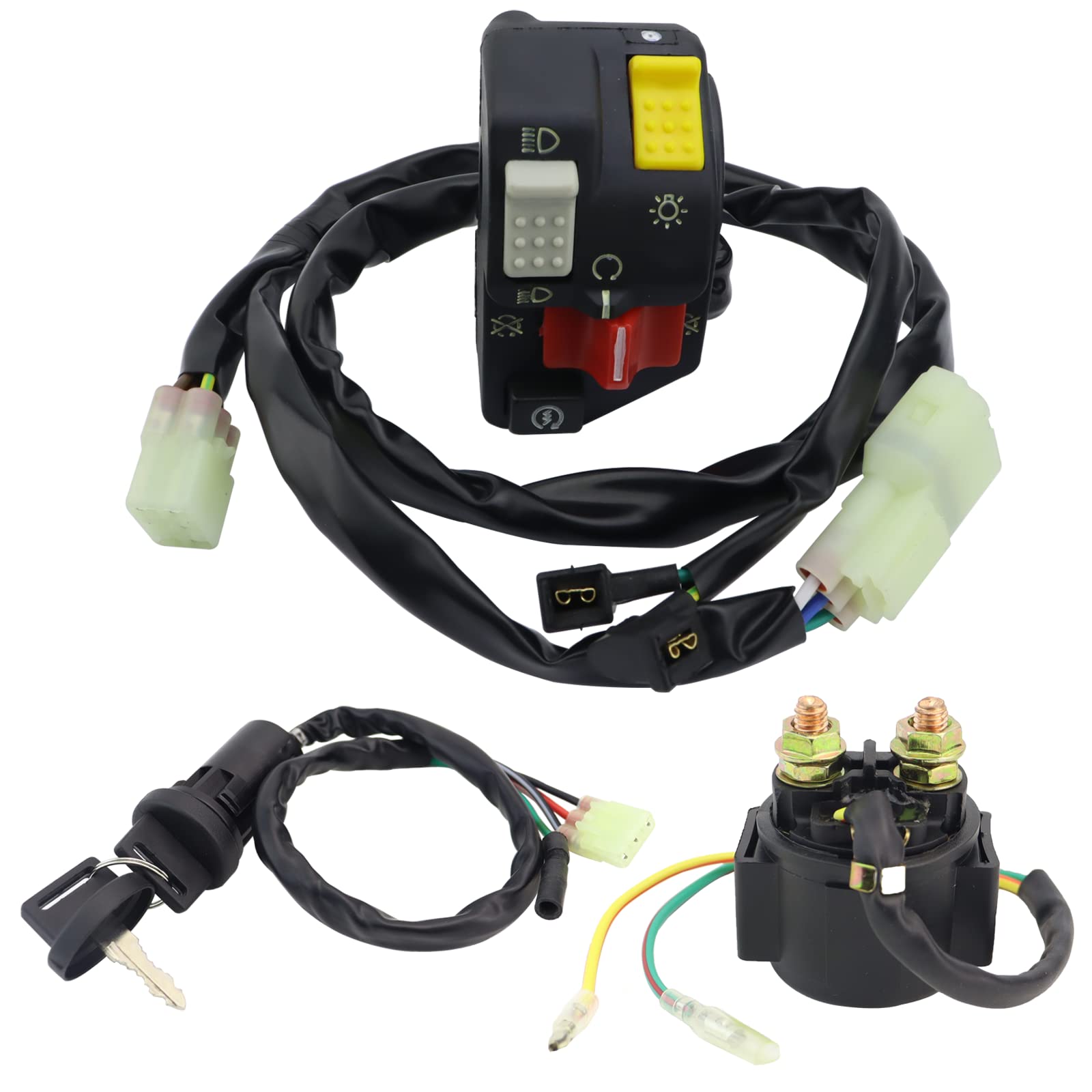 STABSOLI Handlebar Switch Start Stop Headlight & Solenoid Relay & Ignition Switch for Honda TRX400EX Fourtrax 400EX 1999-2000, TRX400EX Sportrax 400EX