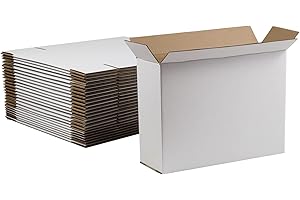 12x8x4 White Corrugated Cardboard Boxes 25 Pack for Small Businesses