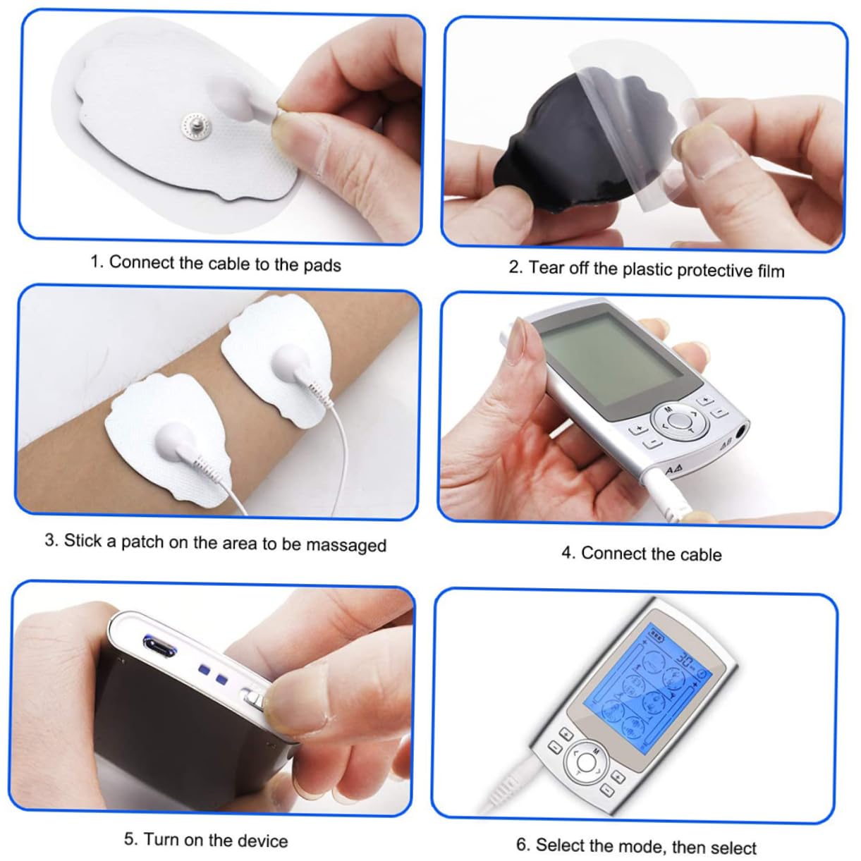 Healeved Masajeador Portátil para Piernas y 24 Modos, Material Abs y Goma, 200ma, Adecuado para Uso en Casa Centros de Masaje