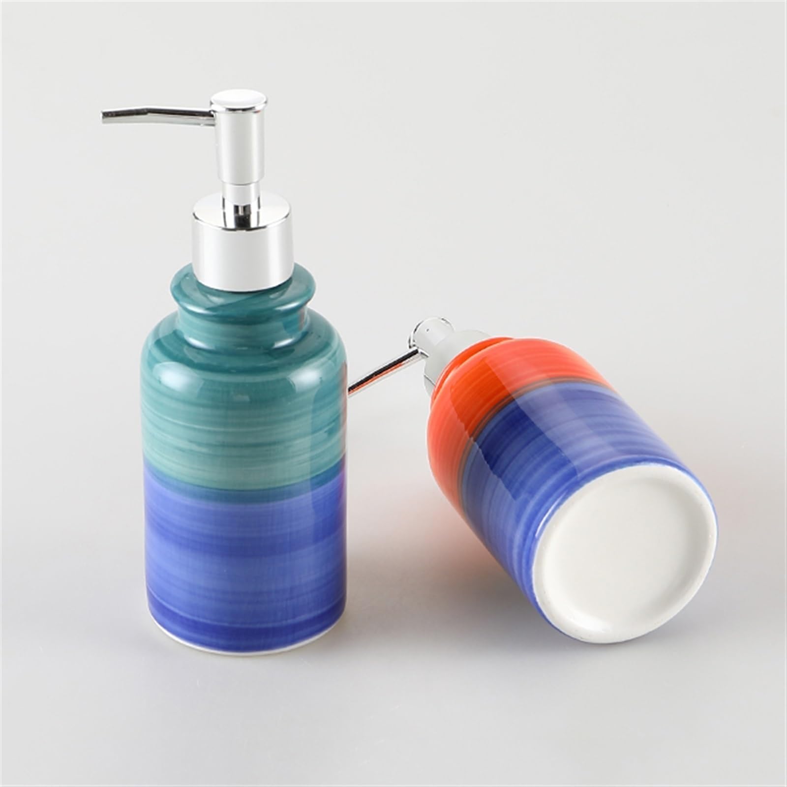 Dozownik mydła kreatywny kształt dozownik mydła do balsamu masaż olejek eteryczny mydło do mycia 350 ml/11,83 uncji pompa mydła do łazienki ceramiczna butelka mydła dozownik mydła (pomarańczowy)