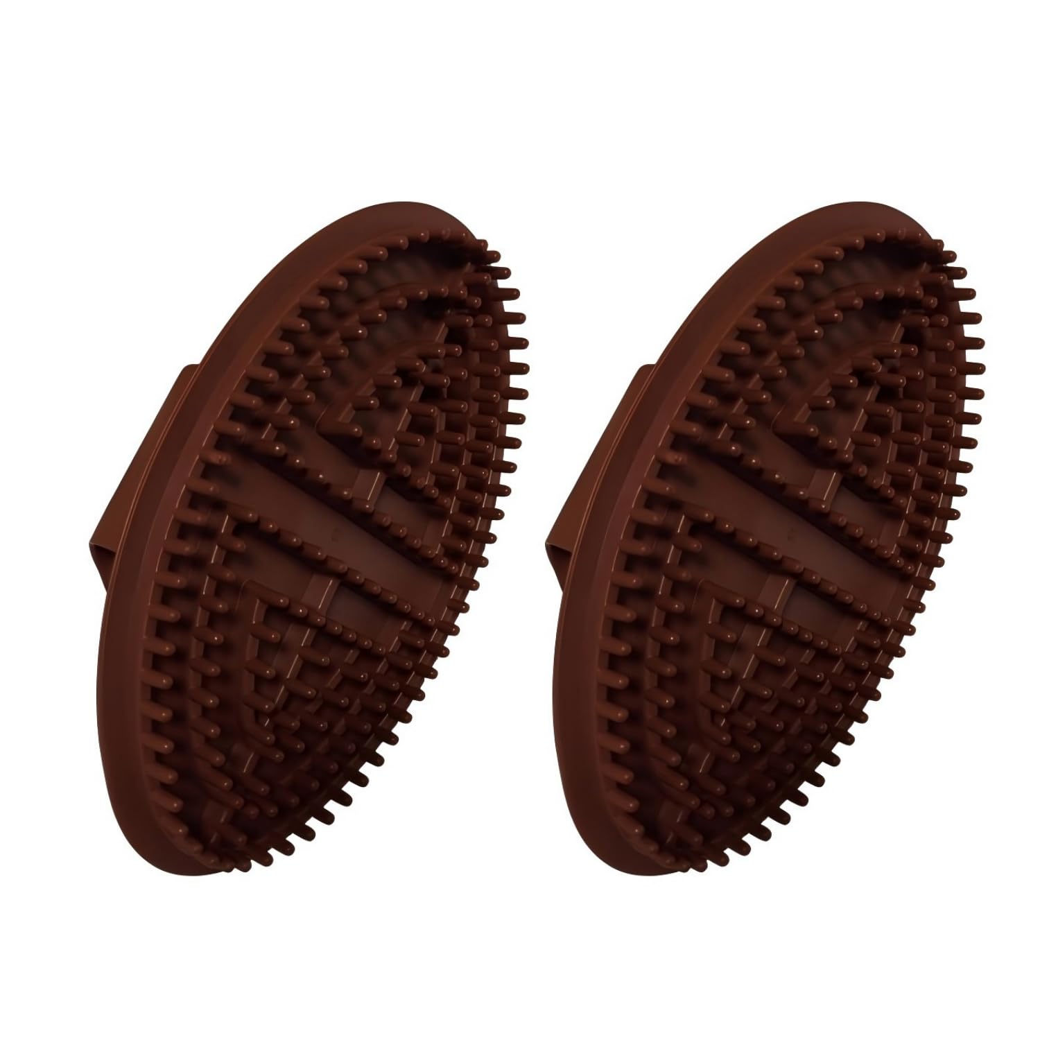 2PK Flexible Glossy Curry Comb for Horses – Soft Bendable Grooming Brush for Face & Legs – Large Size with Built-In Handle – Removes Dirt, Mud & Loose