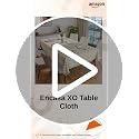 Image of Encasa XO Dining Table Cover Cloth for 6 to 8 Seater | 140x240 cm Rectangular Table Cloth | Water Repellent Polyester Tablecloth for Indoor & Outdoor Use - French Beige Digital Print