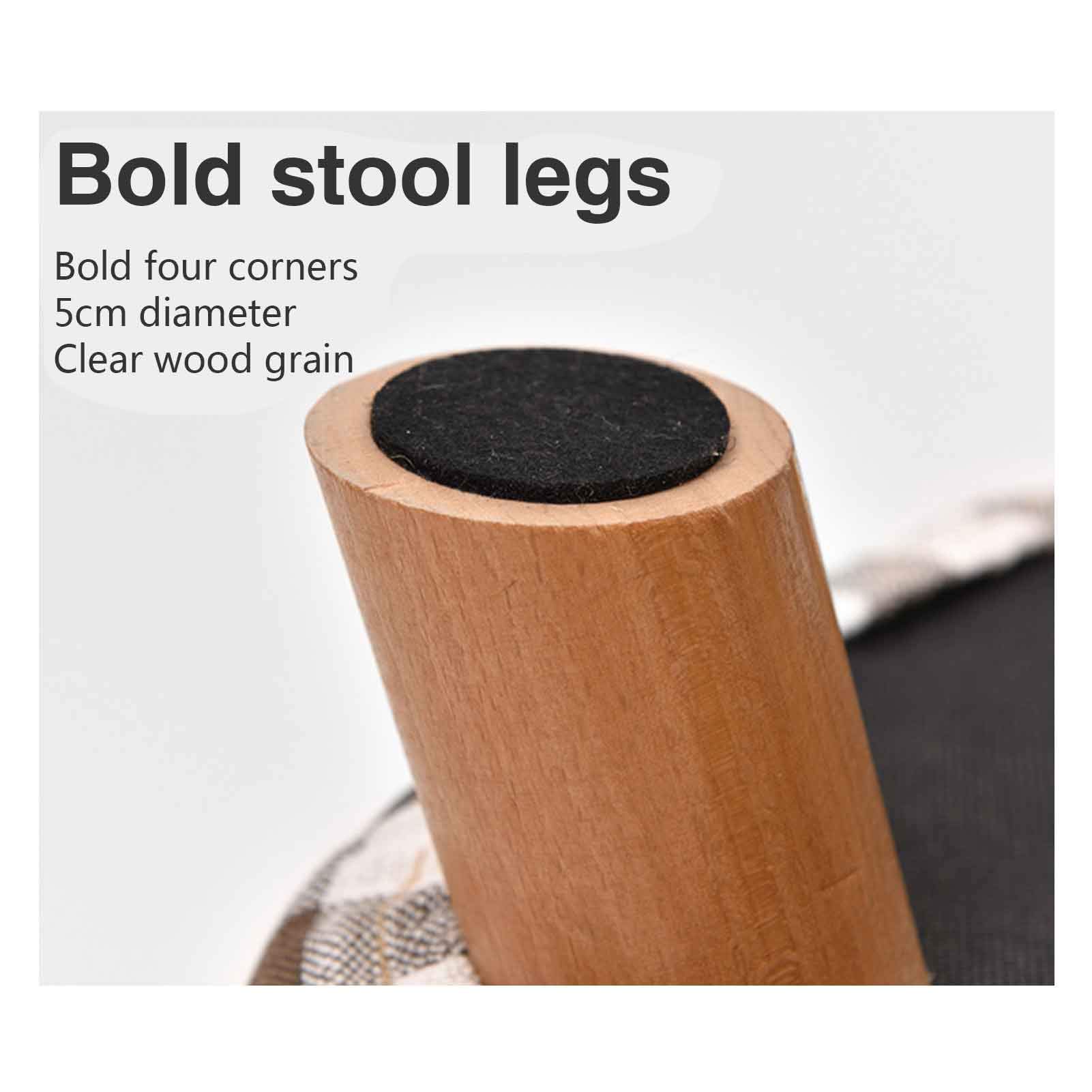 Solidne drewno Holstered Vanity Stool/Chair Ottoman,with Removable Linen Cover and 4 Wood Legs, Dressing Table Stool/Fotel/Seating Footstool/Foot Trest
