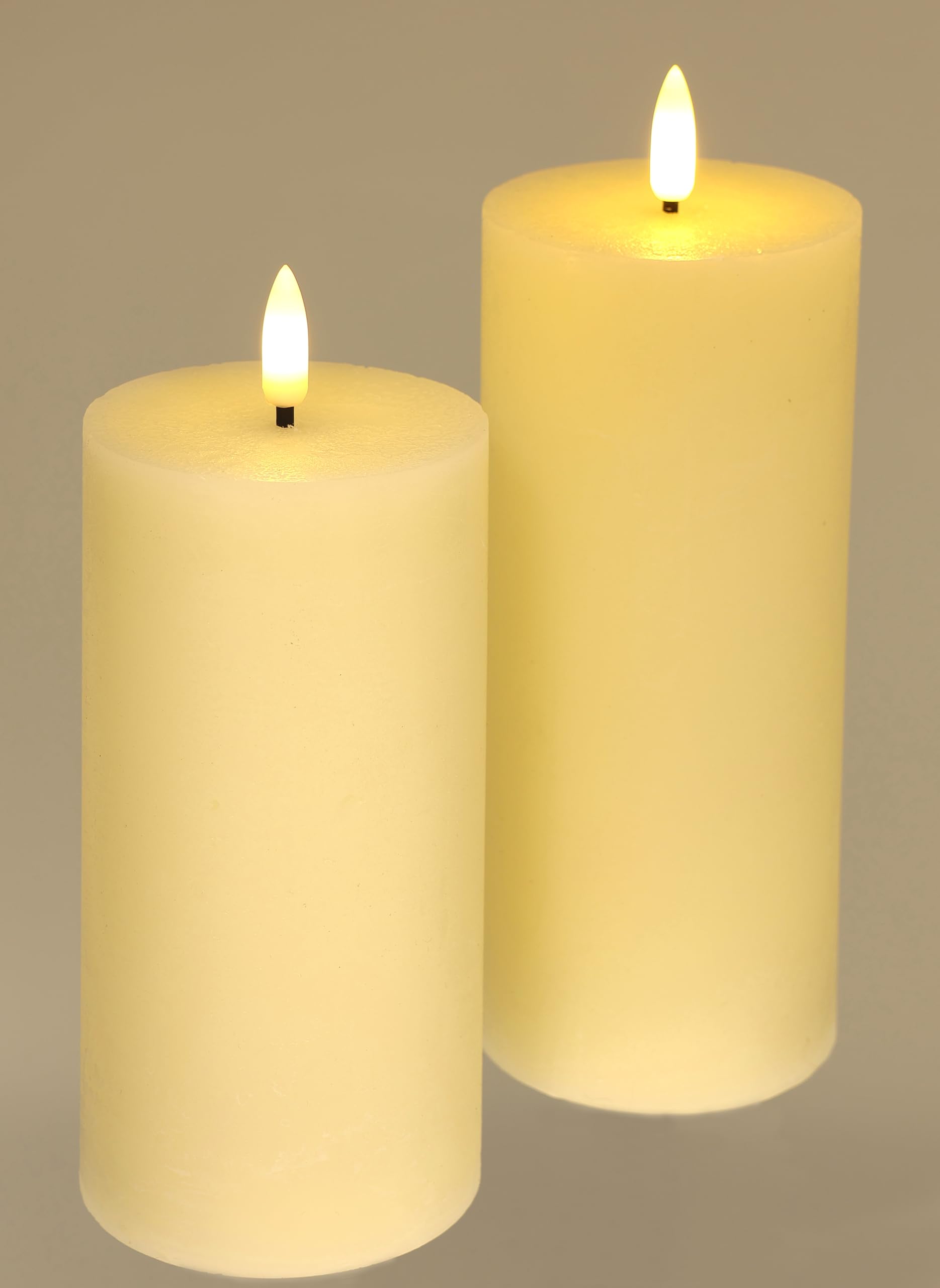 Velas LED de cera real parpadeo eléctrico blanco cálido inodoras con temporizador