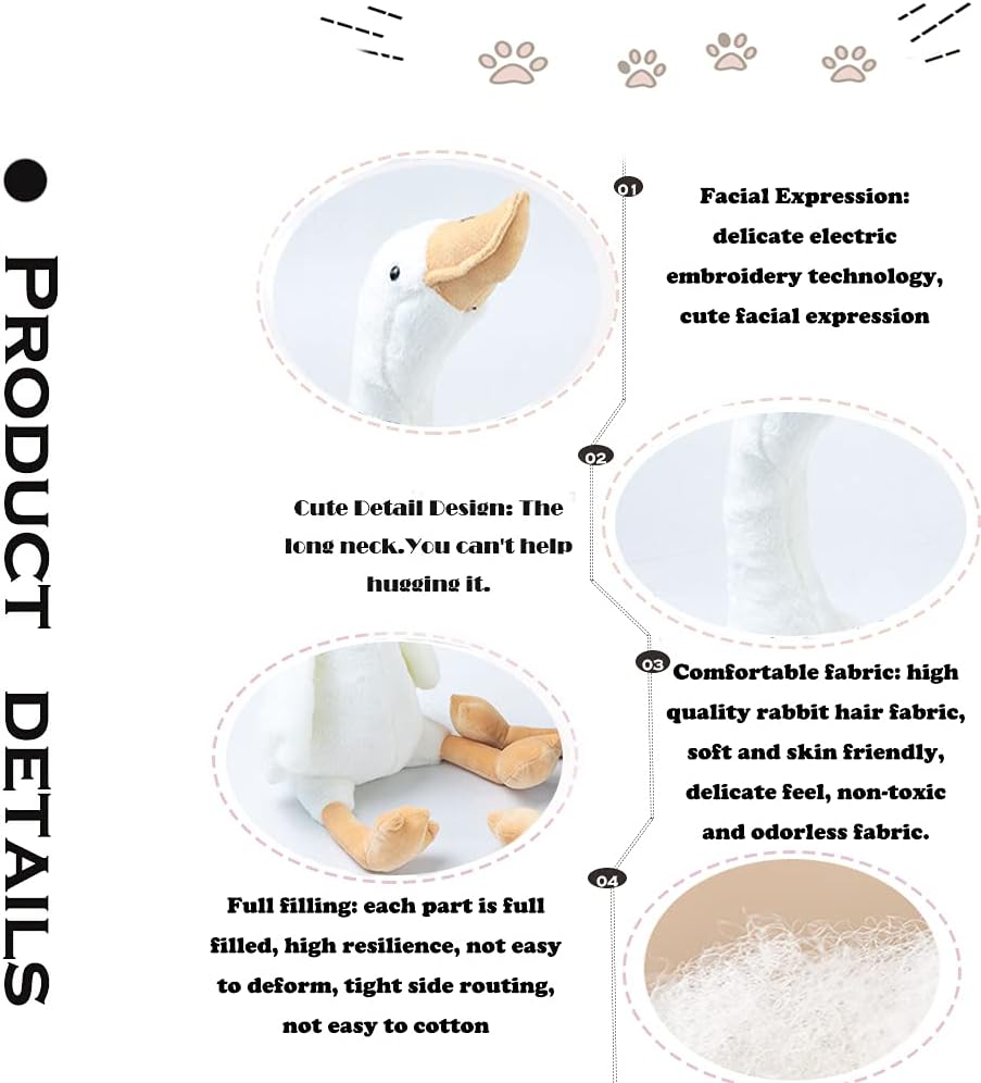 CHELEI2019 19.7 Goose Stuffed Animal Plush Toy,White Swan Stuffed Animal Toy Gifts for Kids